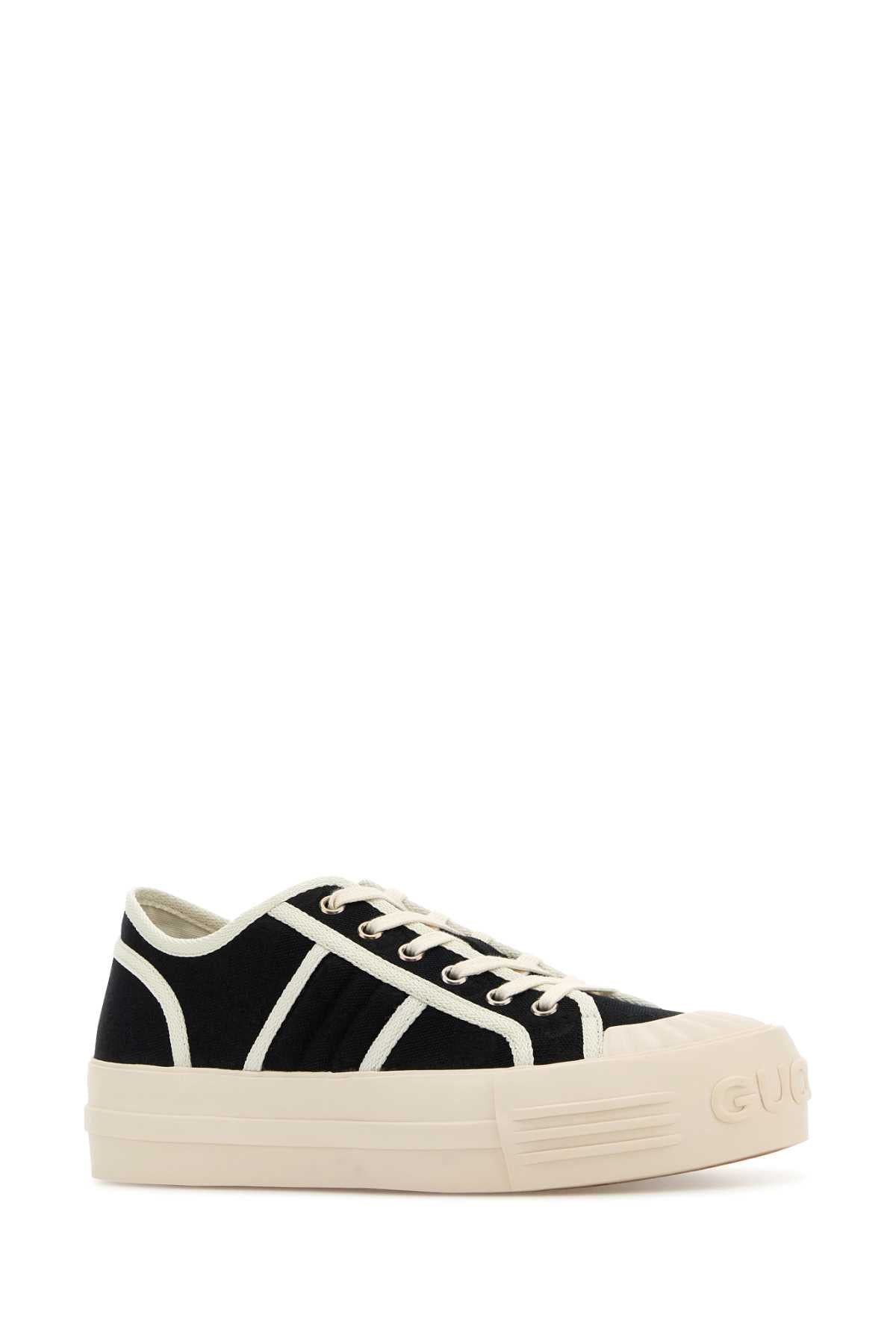 GUCCI Women's Black Canvas Sneakers - Spring/Summer 2025 Edition
