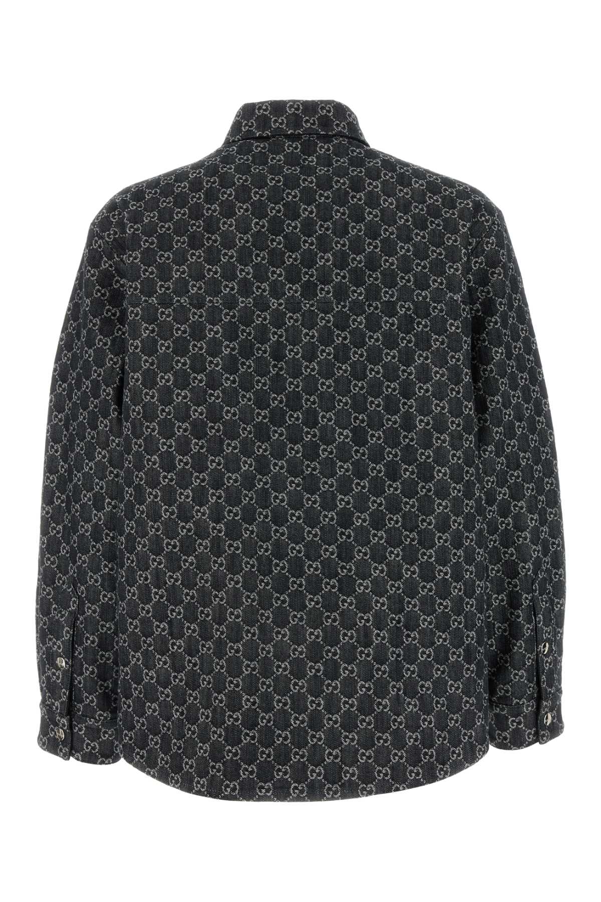 GUCCI Embroidered Denim Reversible Shirt for Men