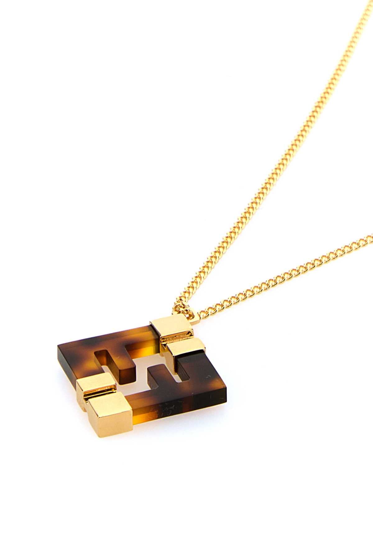 FENDI Mini Printed Plexiglass and Metal Forever Necklace (54-60 cm)