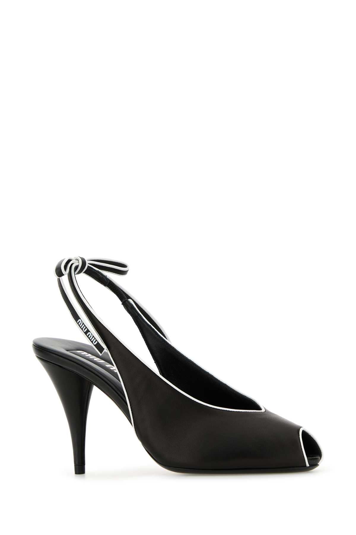 MIU MIU Elevated Nappa Leather Mini Sandals with 8 cm Heel