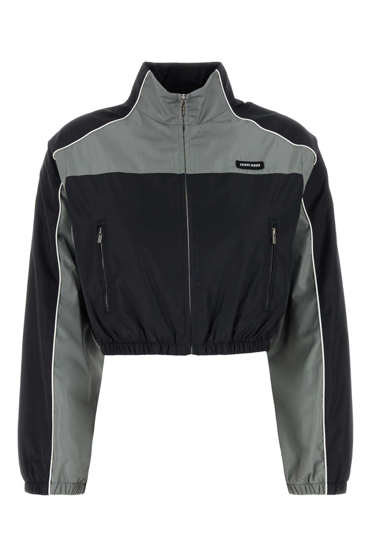 MIU MIU Two-tone Tech Silk Jacket