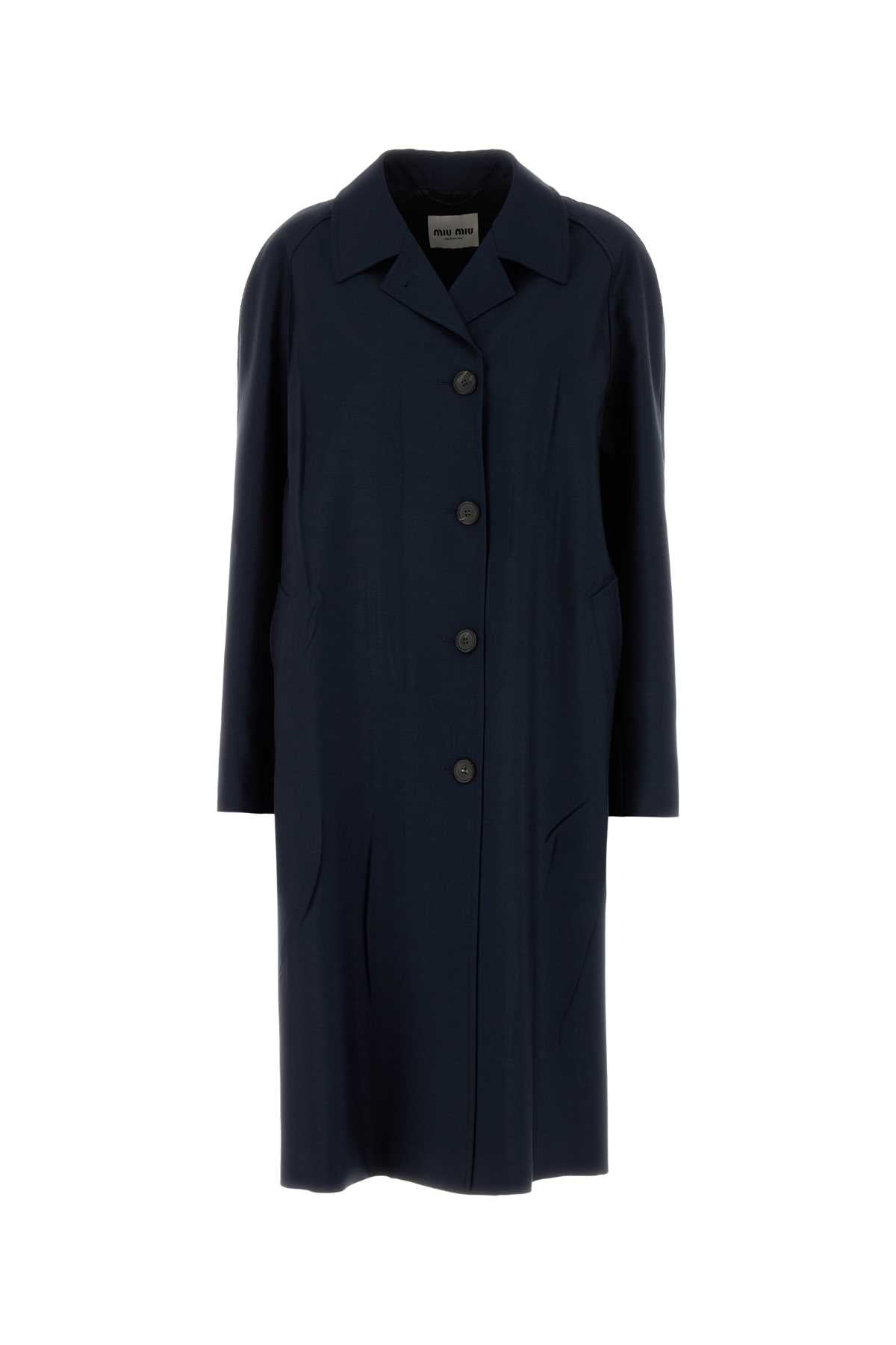 MIU MIU Oversize Mohair Blend Overcoat