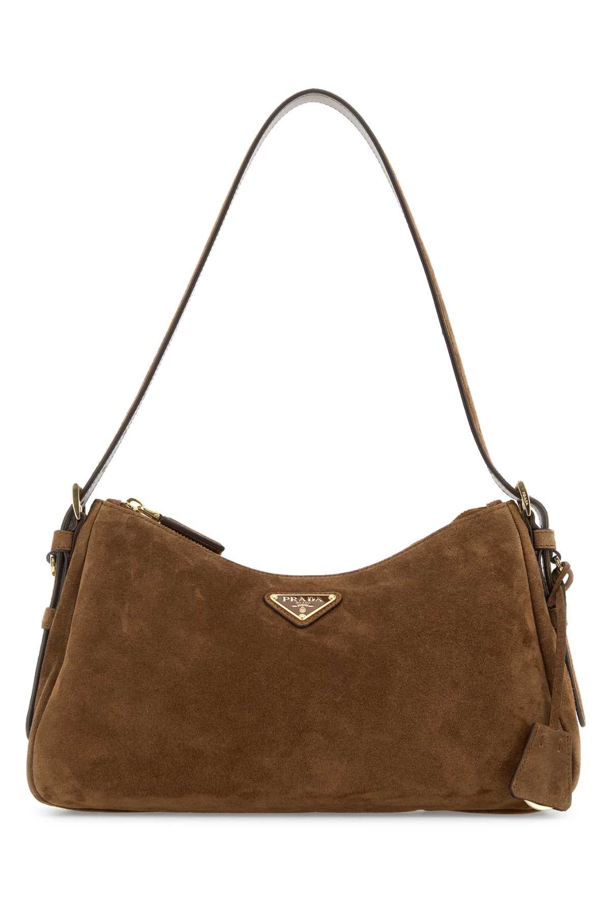 PRADA Medium Suede Shoulder Handbag