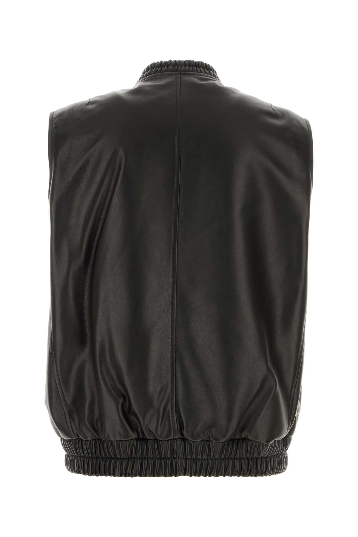 VERSACE Classic Black Leather Jacket for Men - 25W