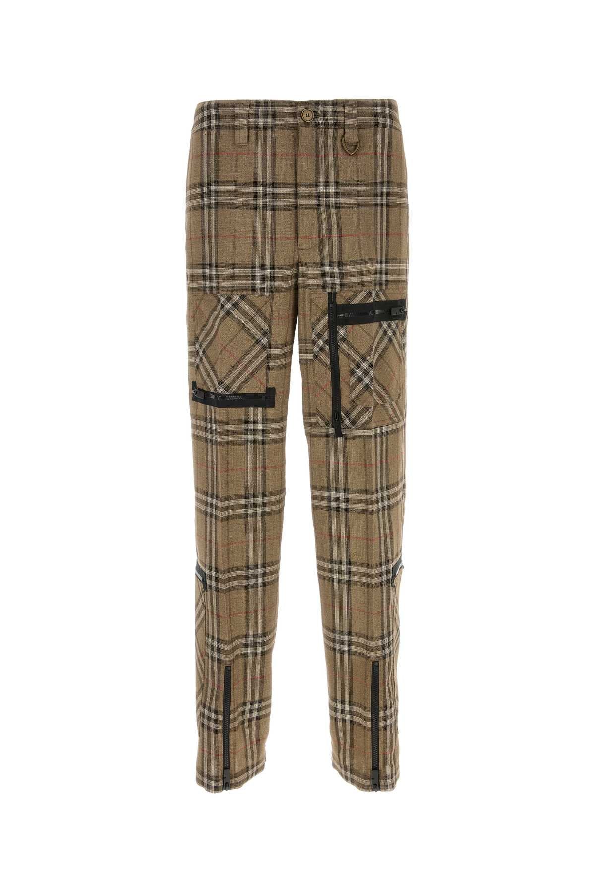 BURBERRY Embroidered Viscose Blend Cargo Pants - Size Checked