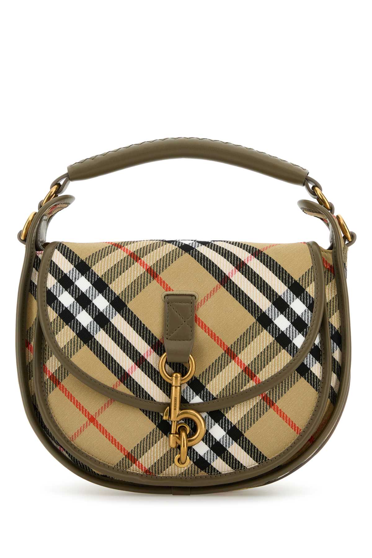 BURBERRY Checked Embroidered Mini Handbag - 25 x 22 x 12 cm