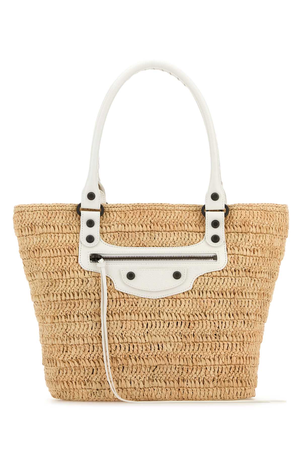 BALENCIAGA Mini Raffia City Bucket Handbag