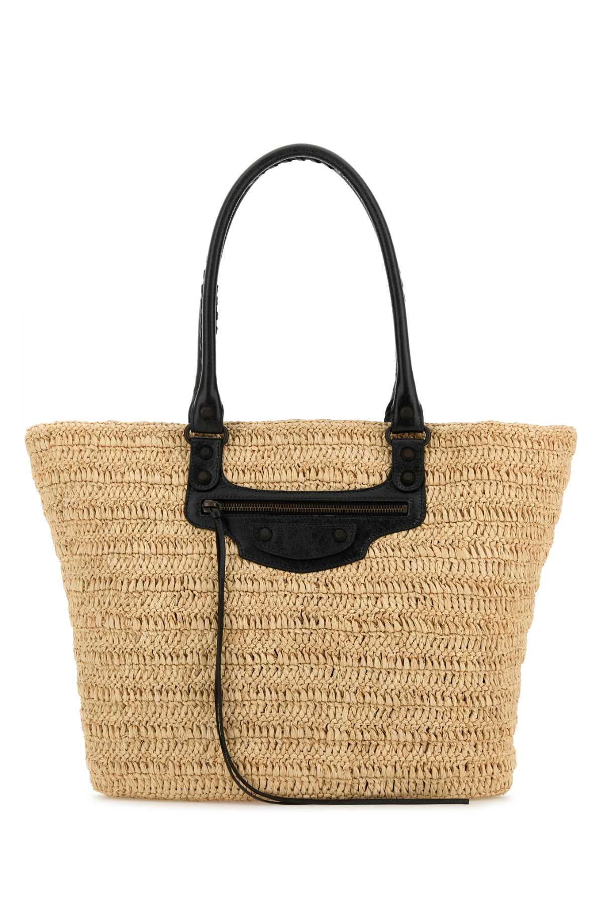 BALENCIAGA Medium Raffia Le City Shopping Handbag - 48 cm x 30 cm x 13 cm