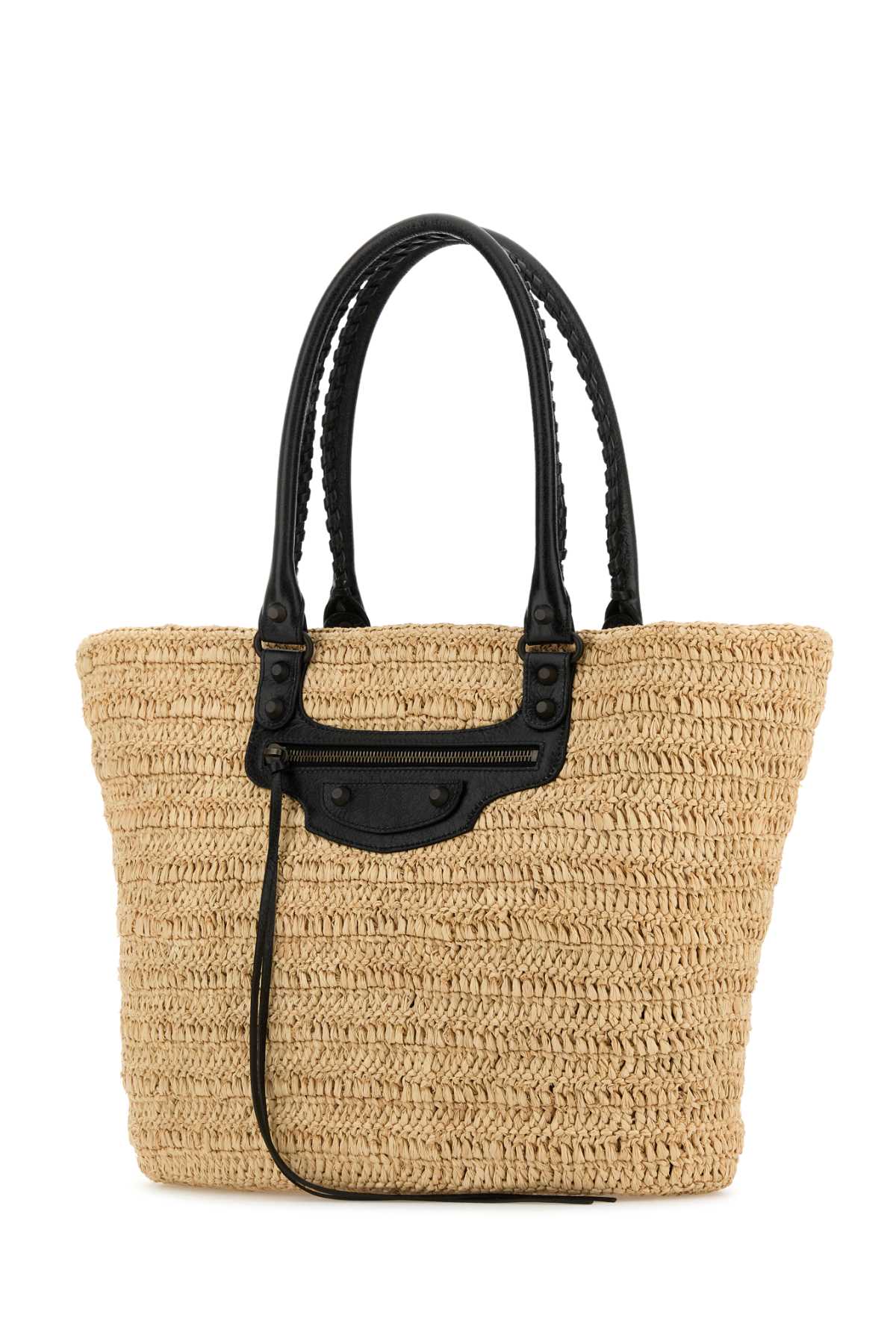 BALENCIAGA Medium Raffia Le City Shopping Handbag - 48 cm x 30 cm x 13 cm