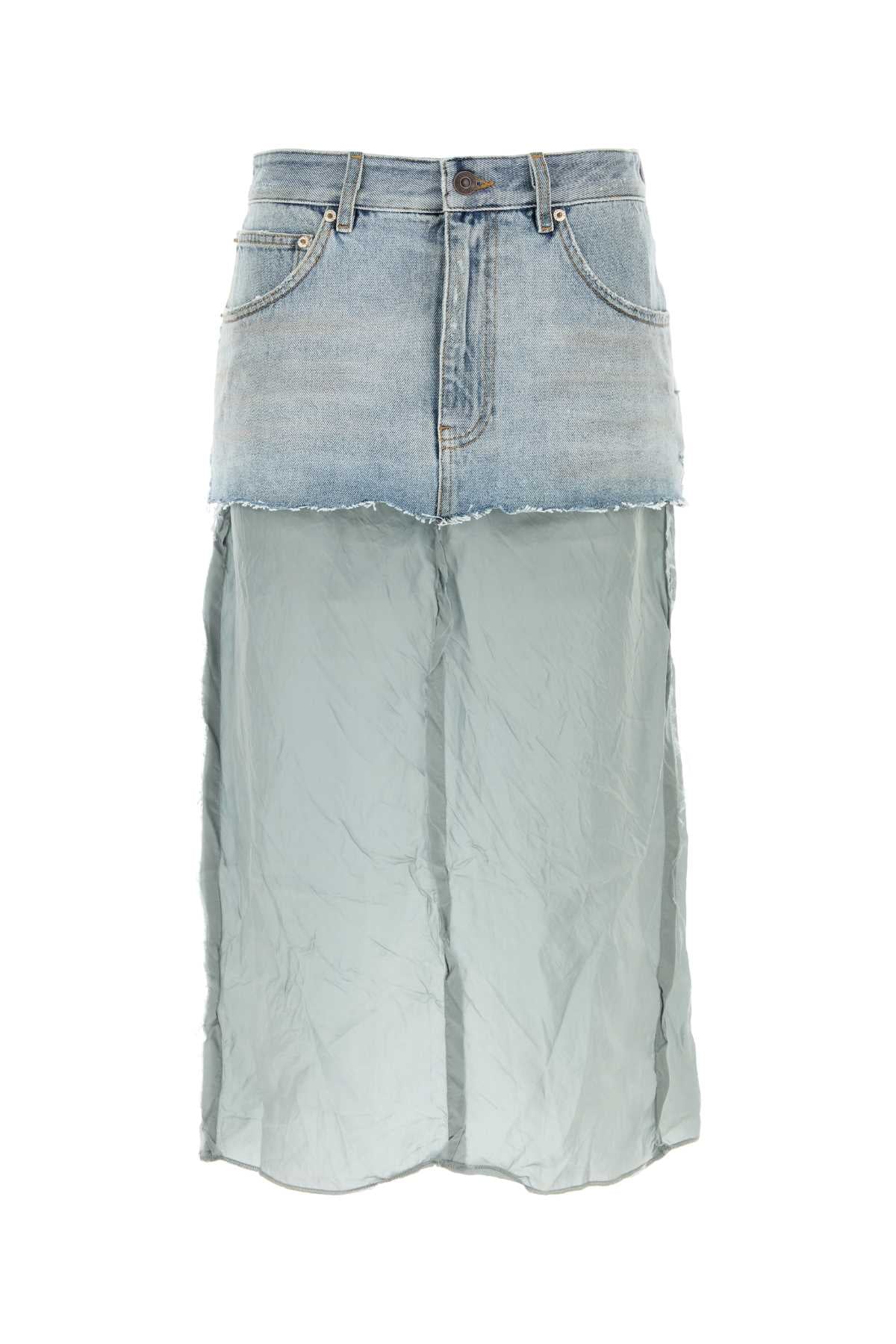 BALENCIAGA Light Blue Denim Skirt for Women