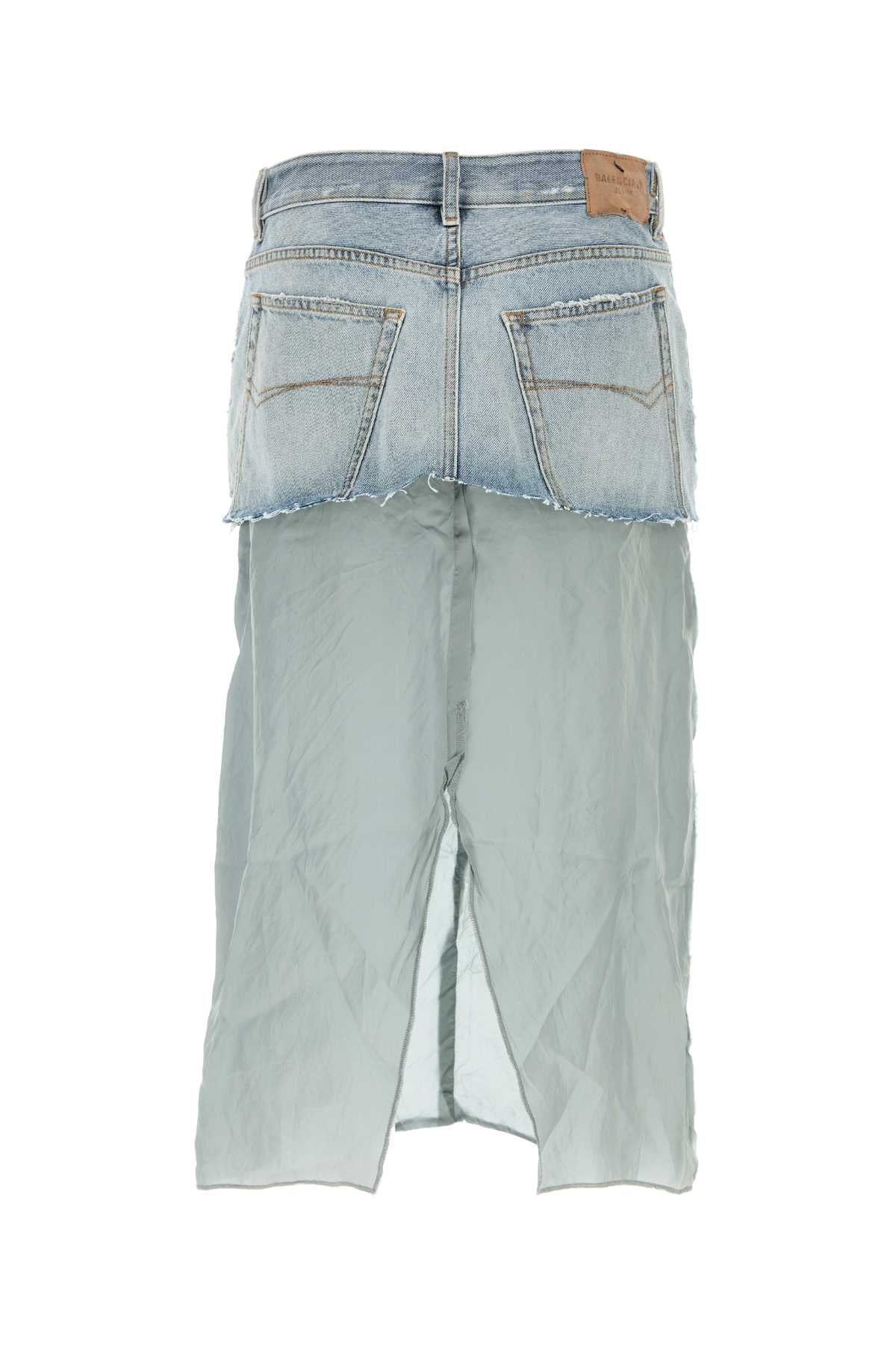 BALENCIAGA Light Blue Denim Skirt for Women