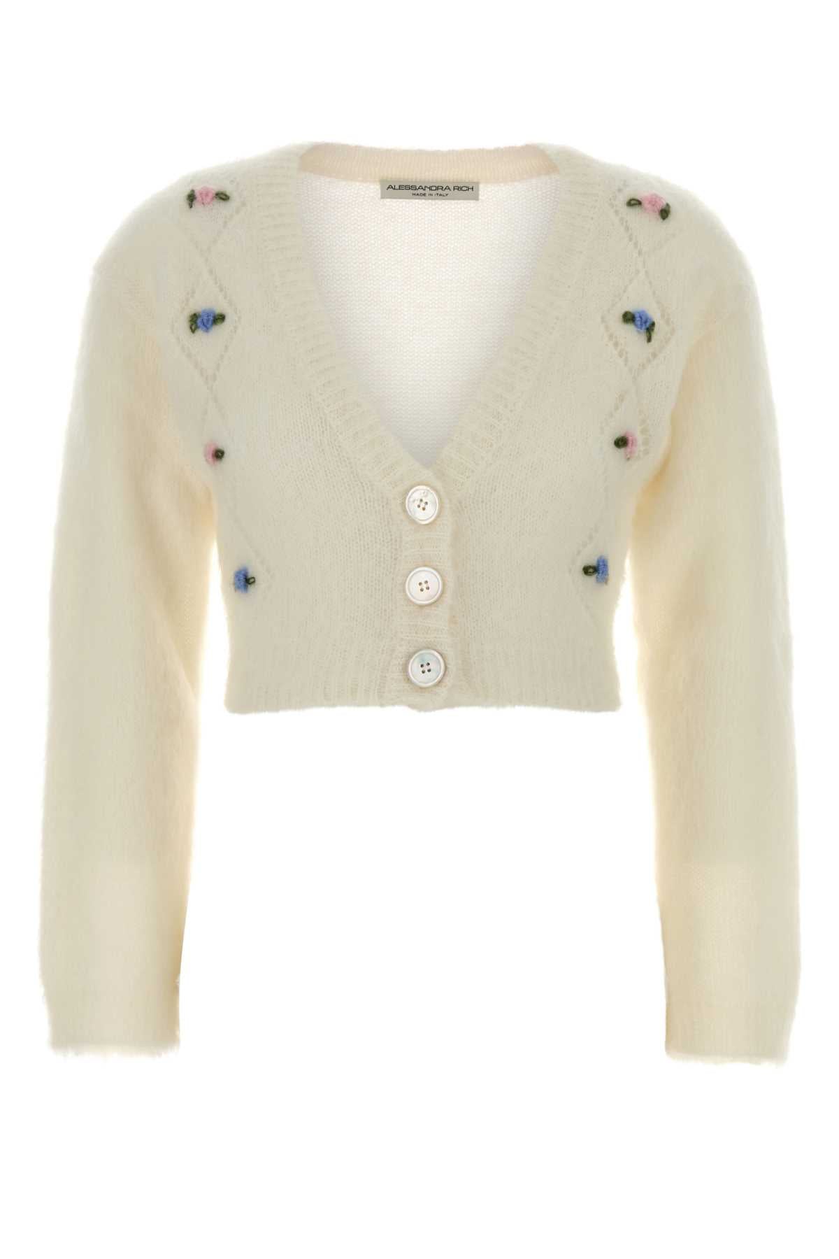 ALESSANDRA RICH Luxurious Mohair Blend Cardigan for Women