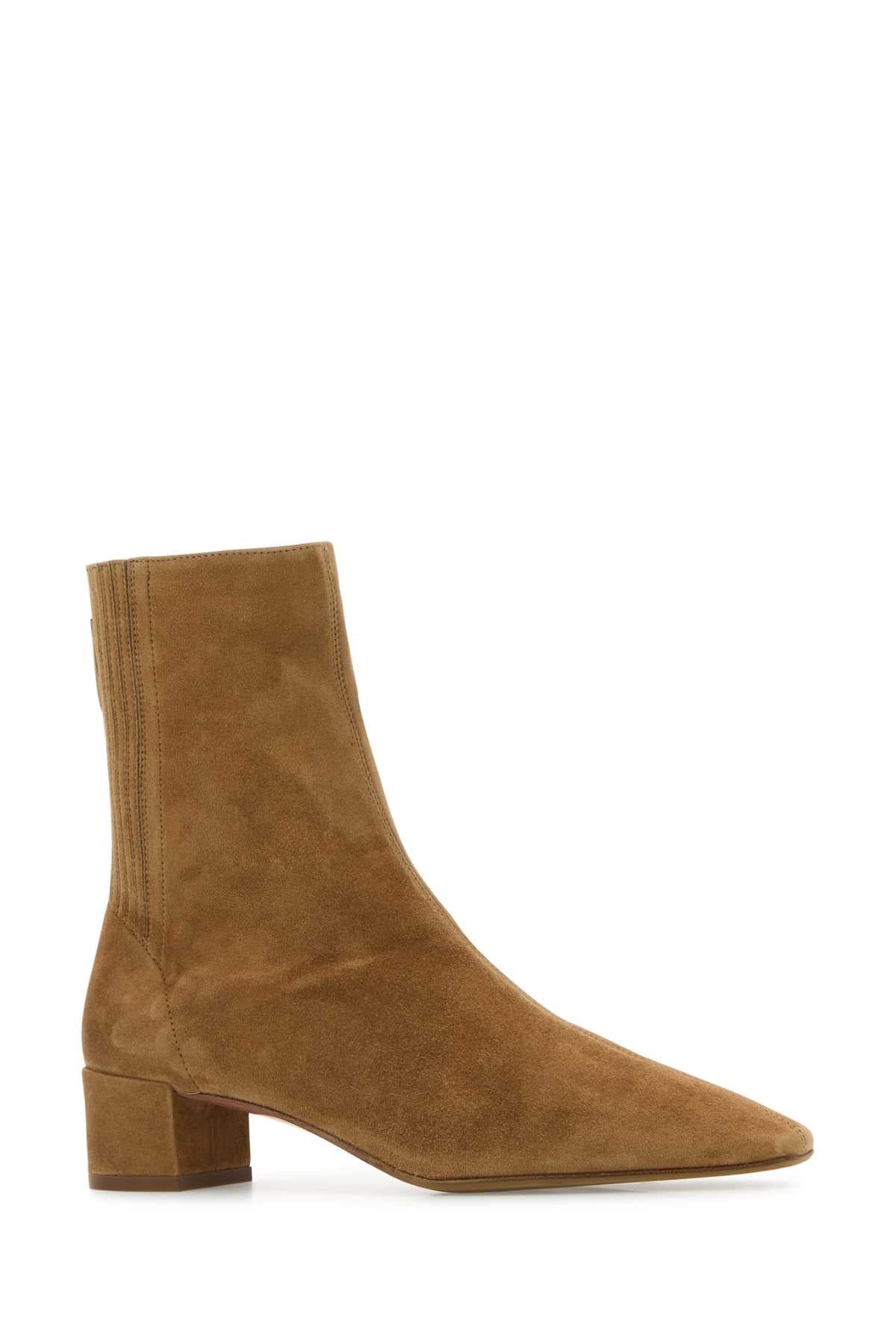 AQUAZZURA Chic Suede Saint Honoré Ankle Boots with 3.5 cm Heel Height