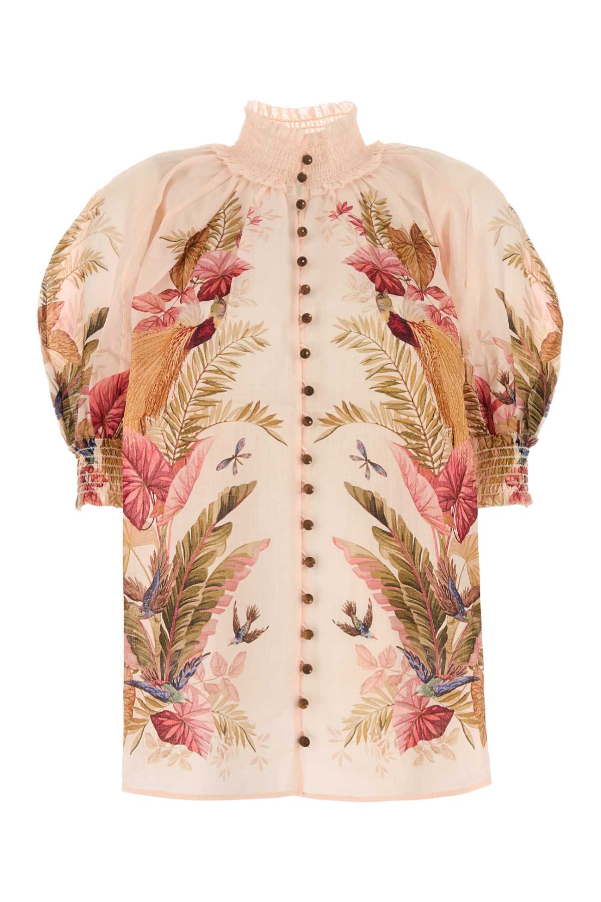 ZIMMERMANN Printed Ramie Ascension Mini Blouse