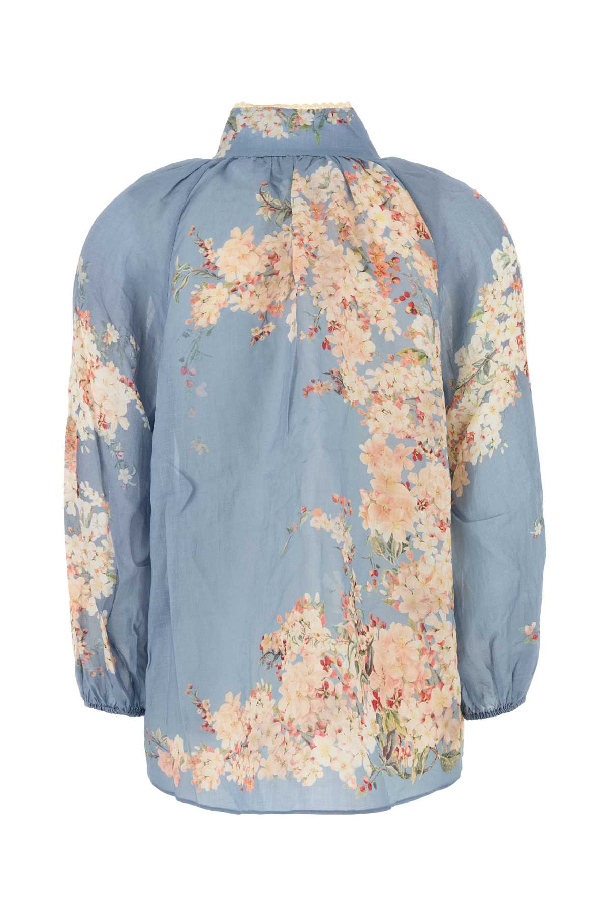 ZIMMERMANN Floral Printed Ramie Cascadian Blouse - Women's