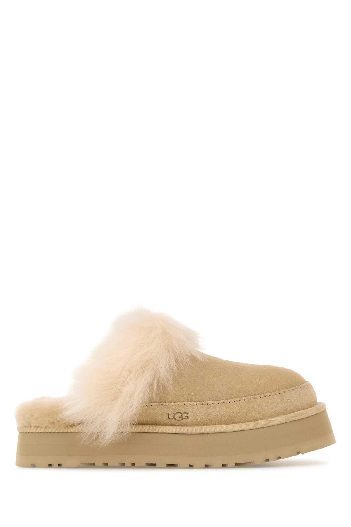 UGG Suede Disquette Slippers with 3 cm Platform for Women