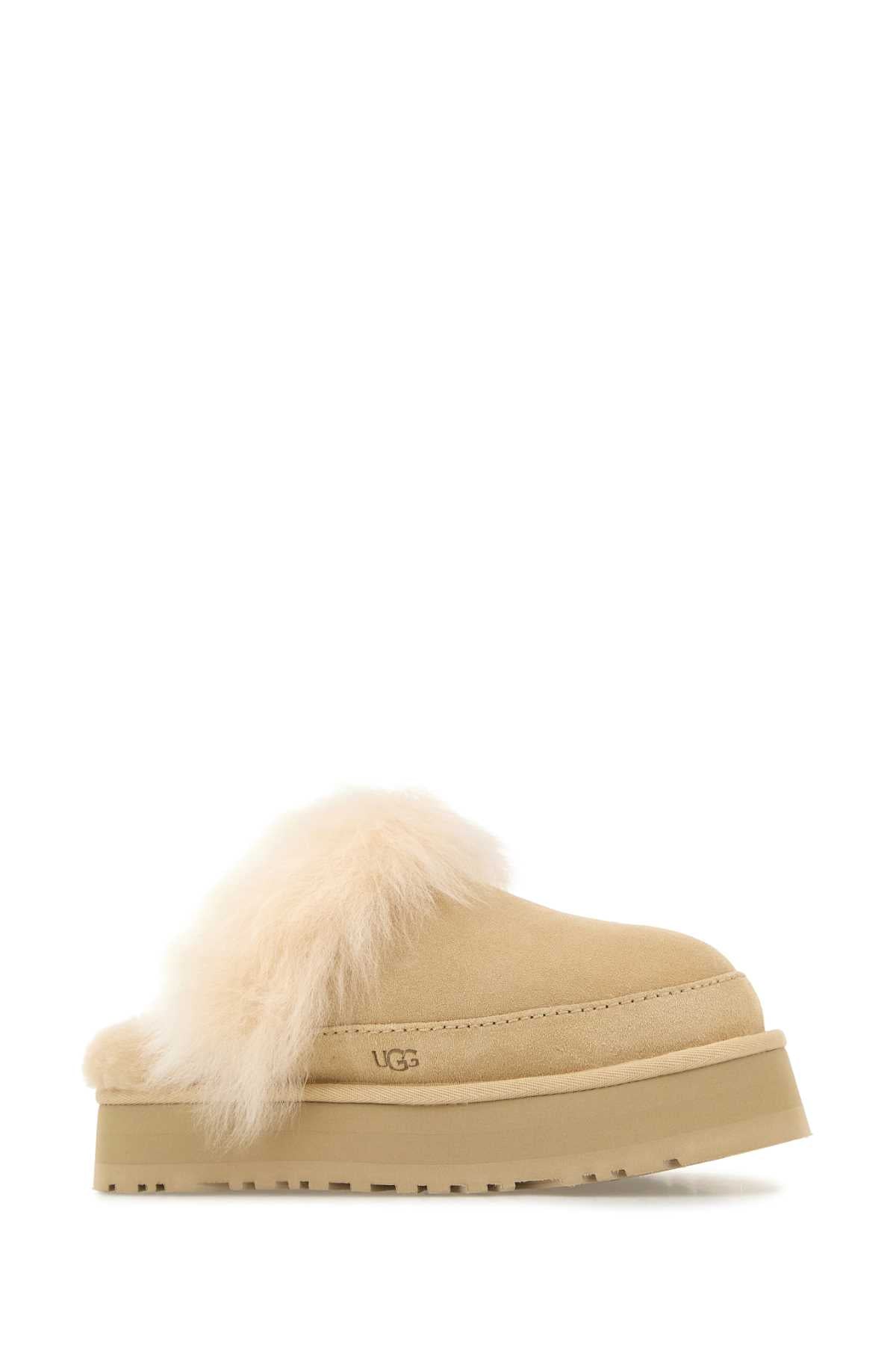 UGG Suede Disquette Slippers with 3 cm Platform for Women