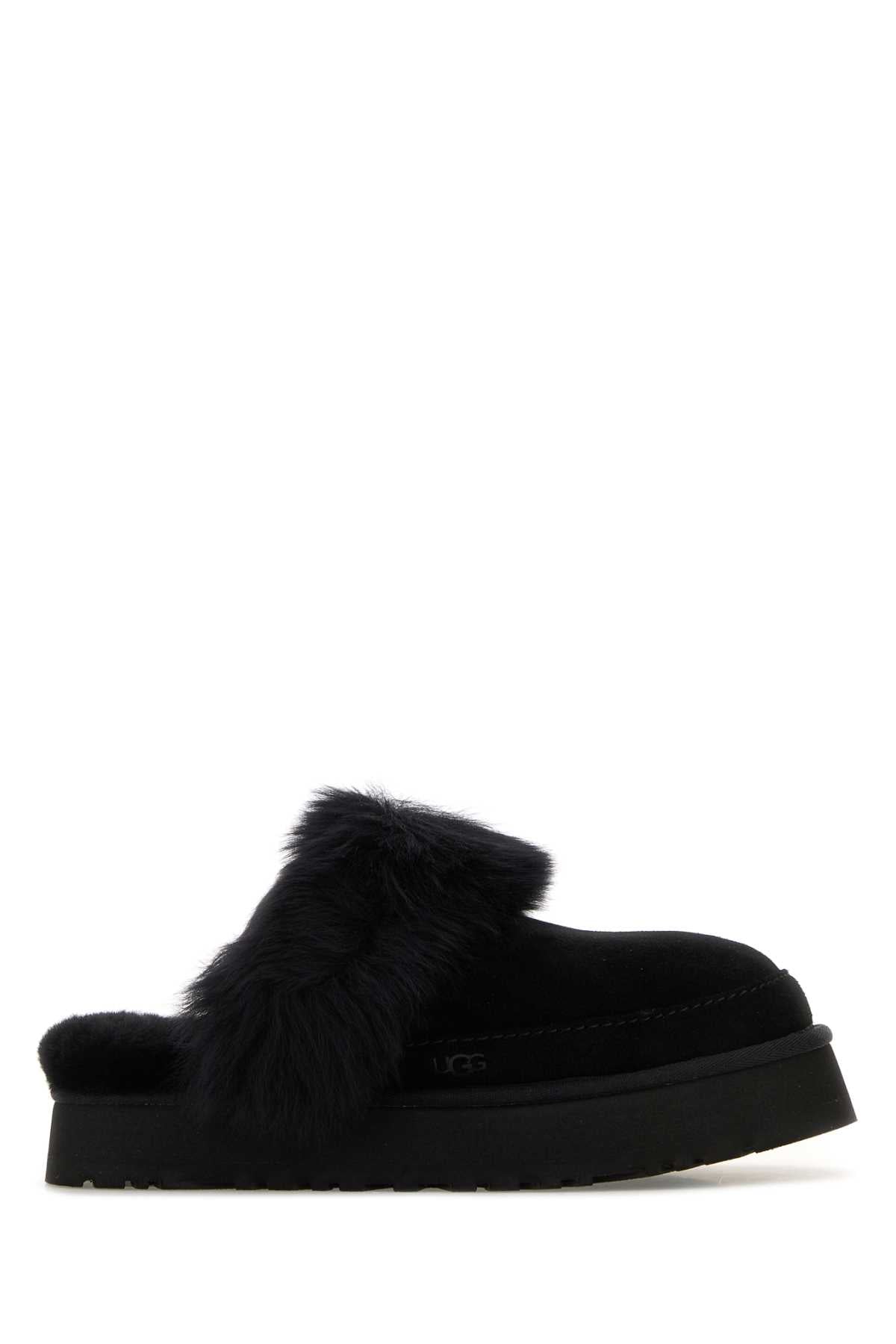 UGG Suede Disquette Slippers with 3 cm Platform for Women