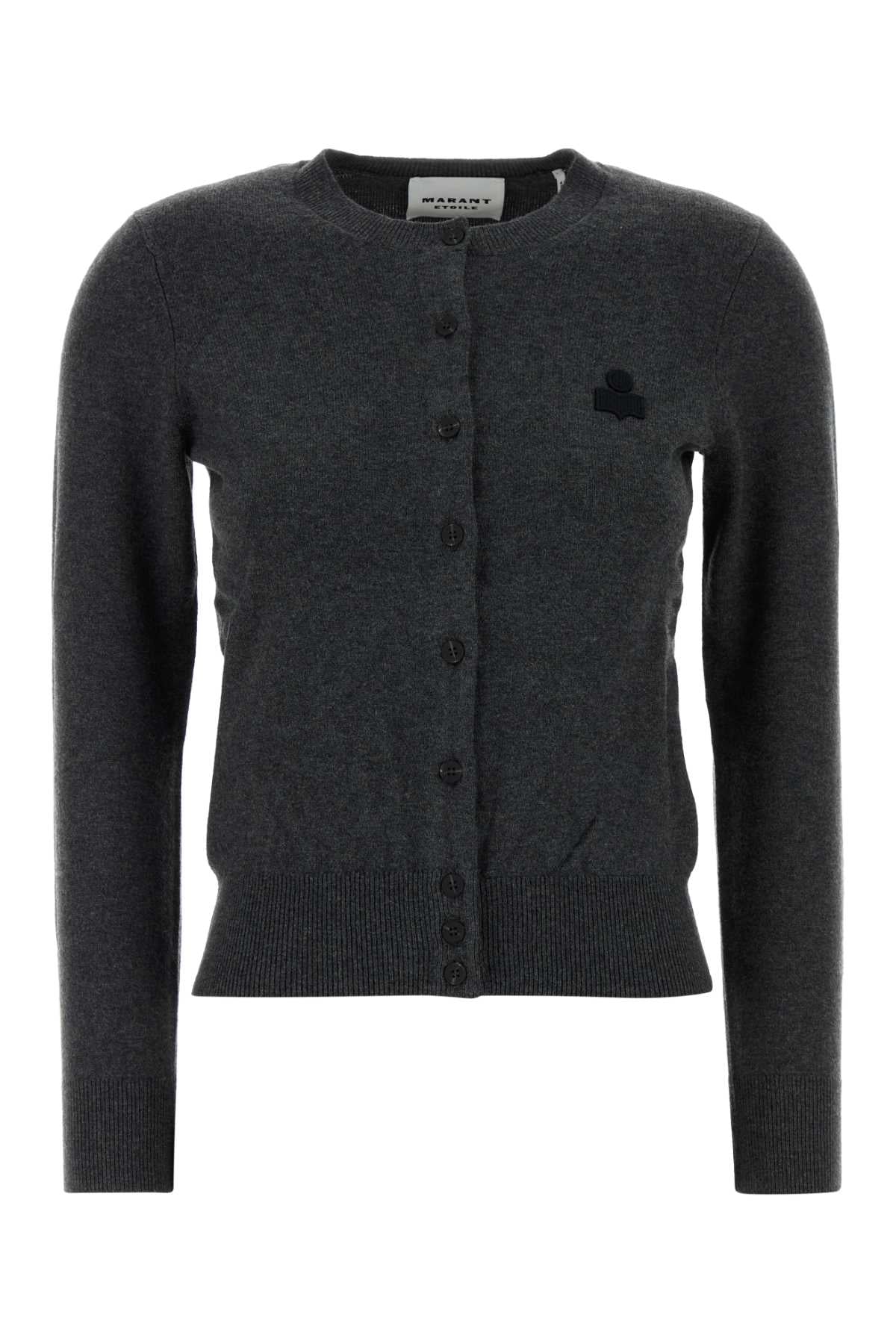 ISABEL MARANT ETOILE Charcoal Cotton Blend Mona Cardigan - Women's Size