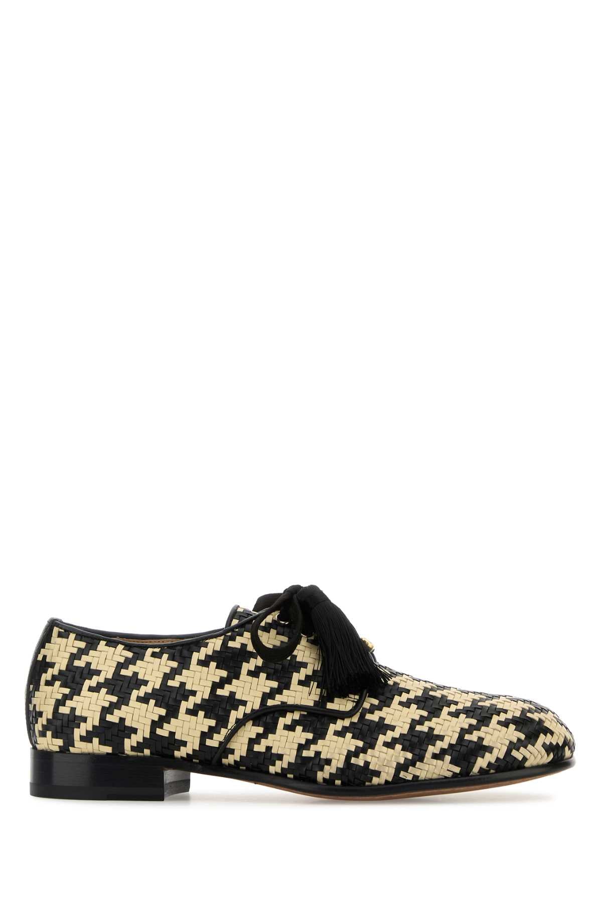 VALENTINO GARAVANI Two-tone Leather VLogo Signature Lace-up Shoes