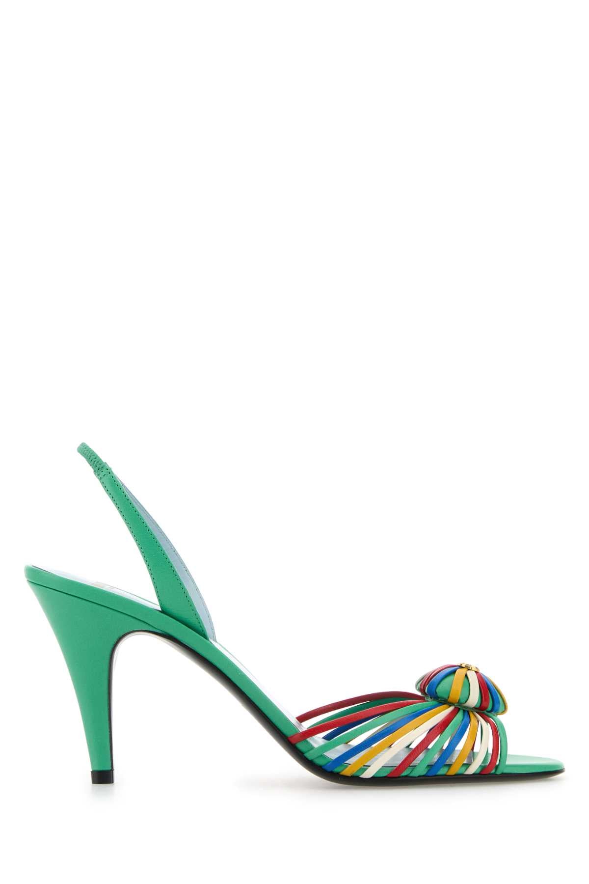 VALENTINO GARAVANI Multicolor Leather Royal Sandals with 8.5 cm Heel Height