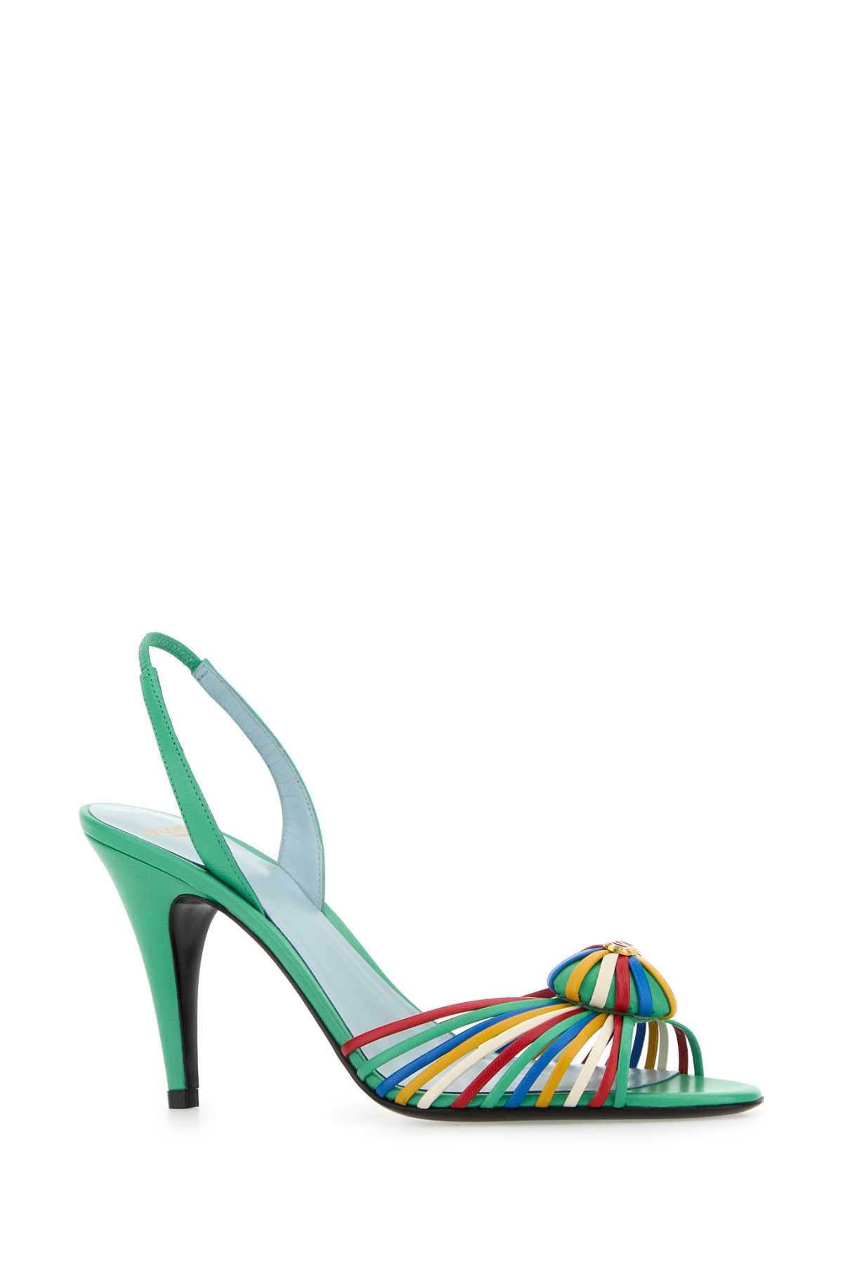 VALENTINO GARAVANI Multicolor Leather Royal Sandals with 8.5 cm Heel Height