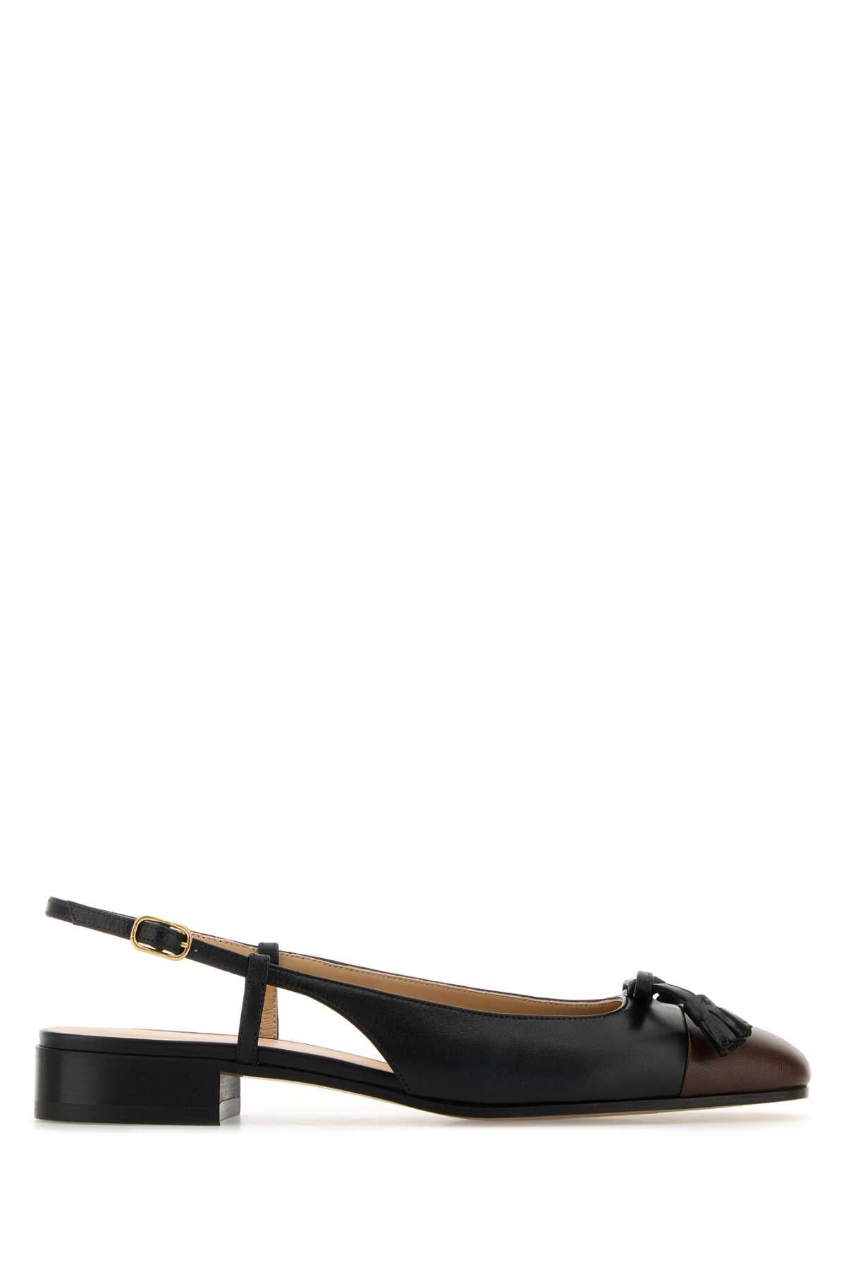VALENTINO GARAVANI Two-tone Leather Valet Du Roe Ballerinas