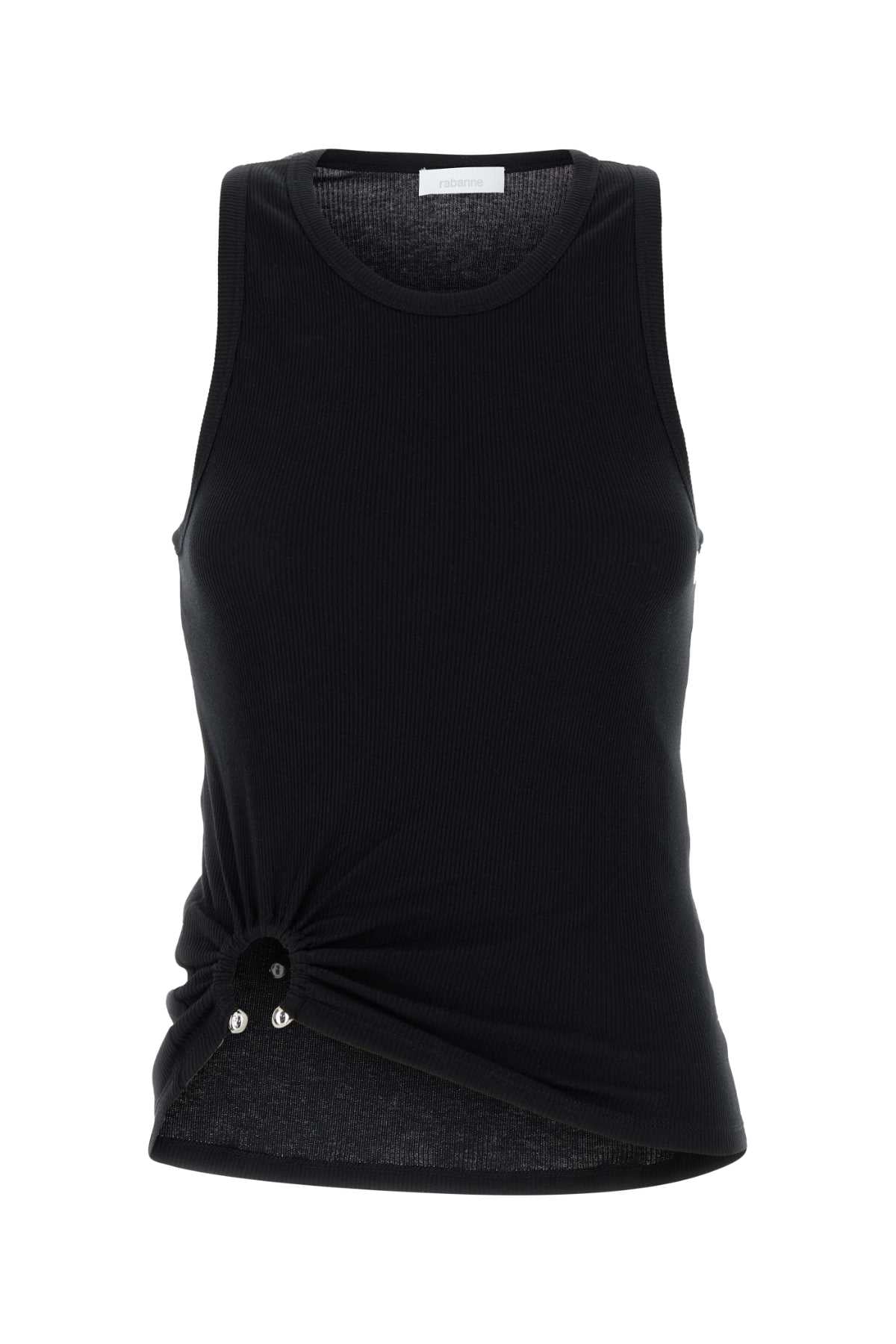 RABANNE Ribbed Tank Top with Metal Piercing Detail - Size 42 IT