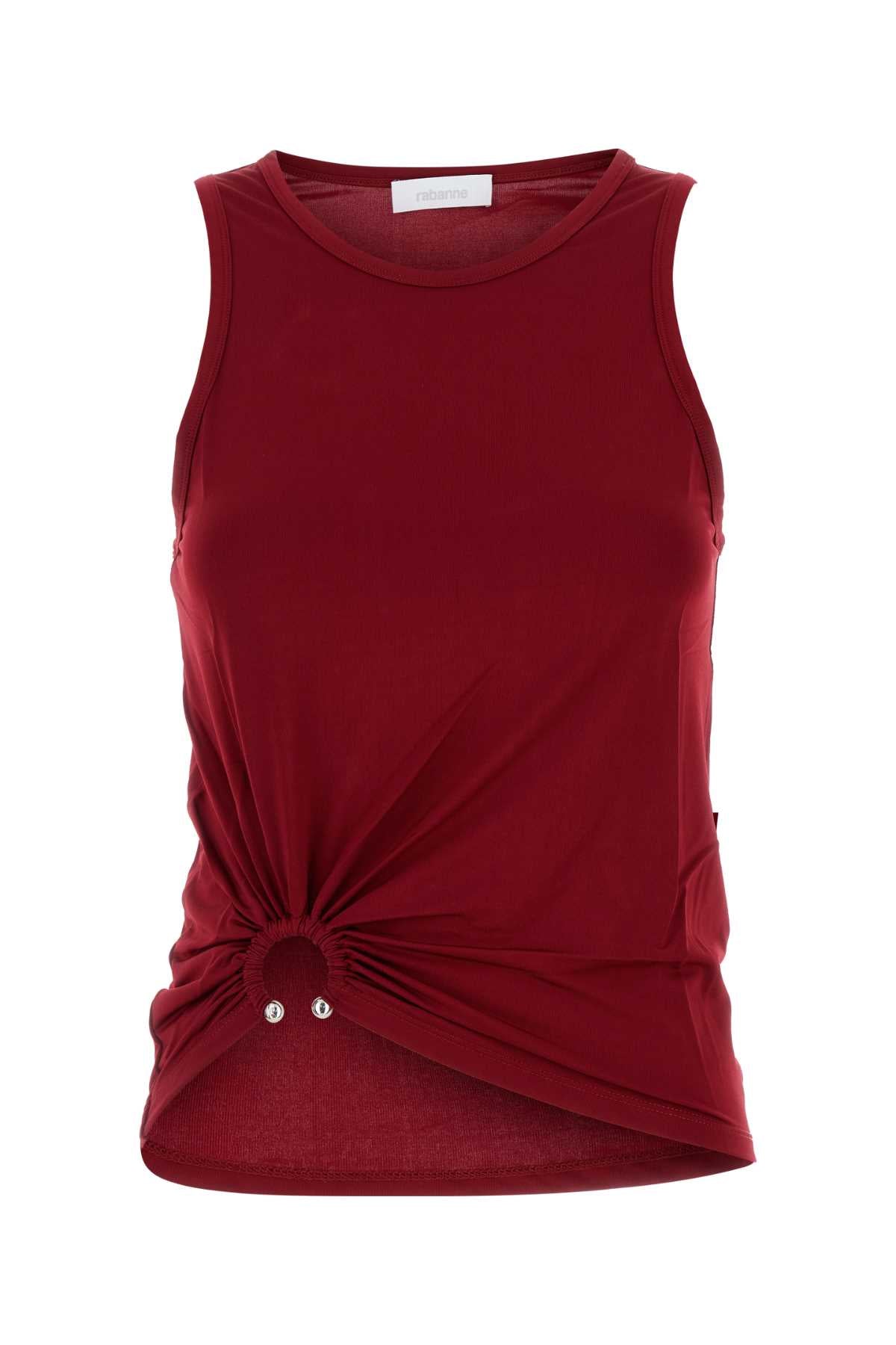 RABANNE Burgundy Stretch Viscose Mini Top for Women