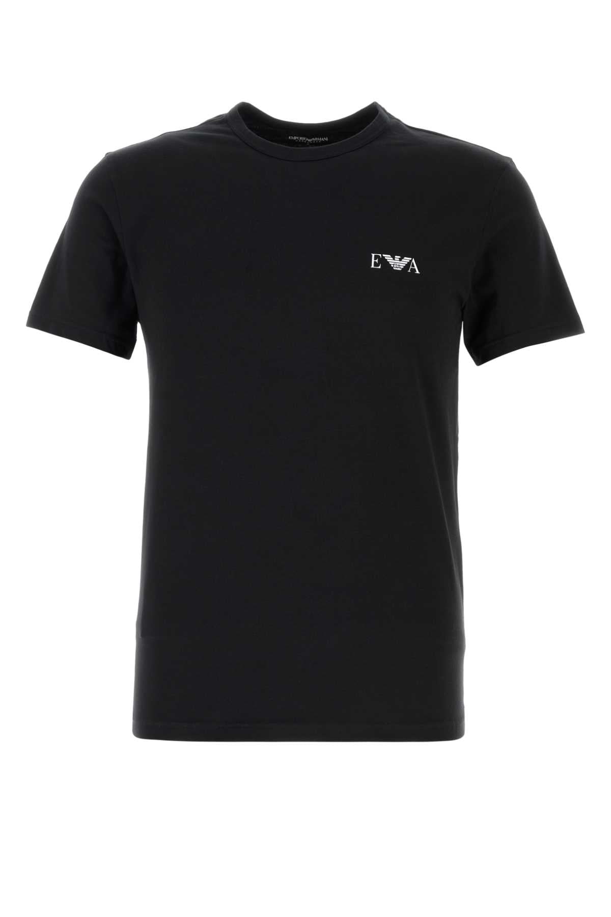 EMPORIO ARMANI Black Stretch Cotton T-Shirt Set for Men