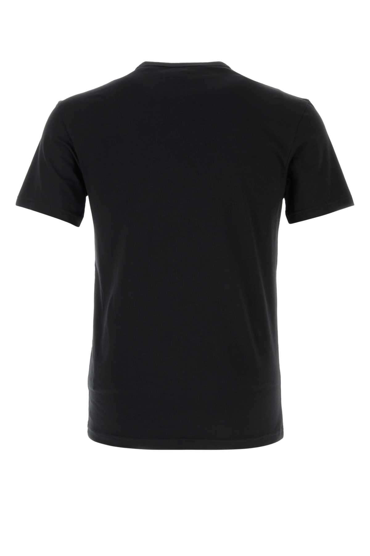 EMPORIO ARMANI Black Stretch Cotton T-Shirt Set for Men