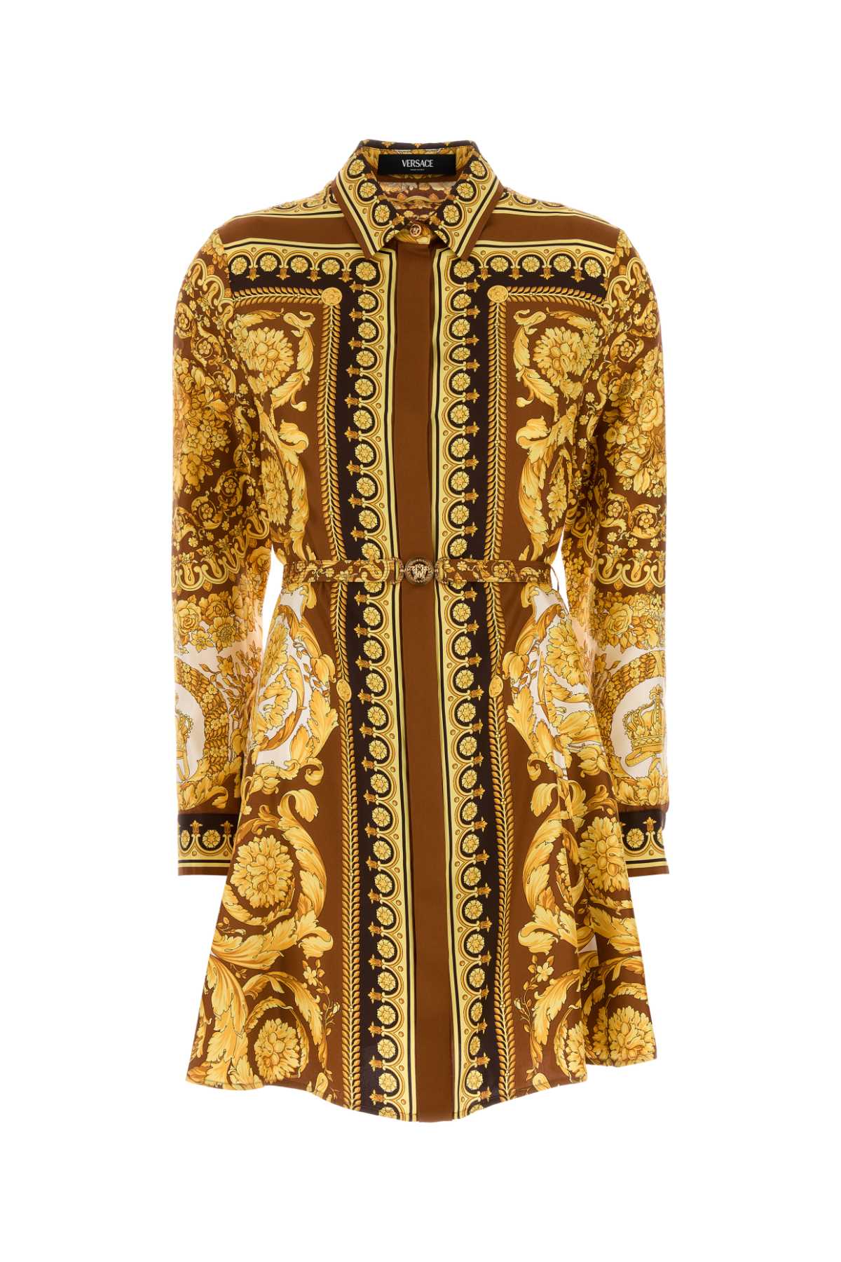 VERSACE Printed Twill Mini Shirt Dress for Women