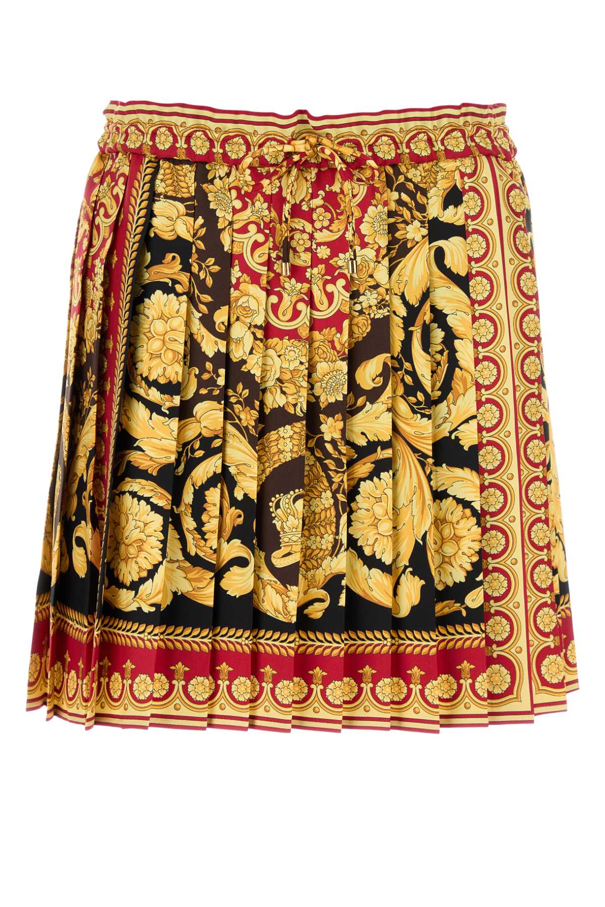 VERSACE Chic Printed Silk Mini Skirt