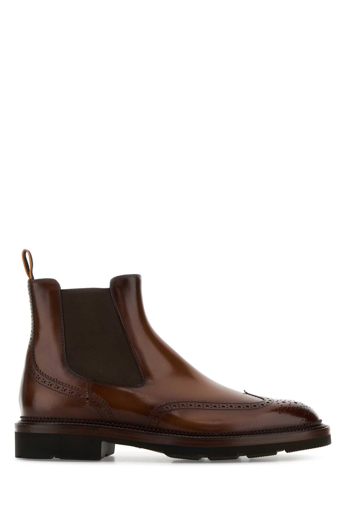 SANTONI Men's Leather Kalama Ankle Boots