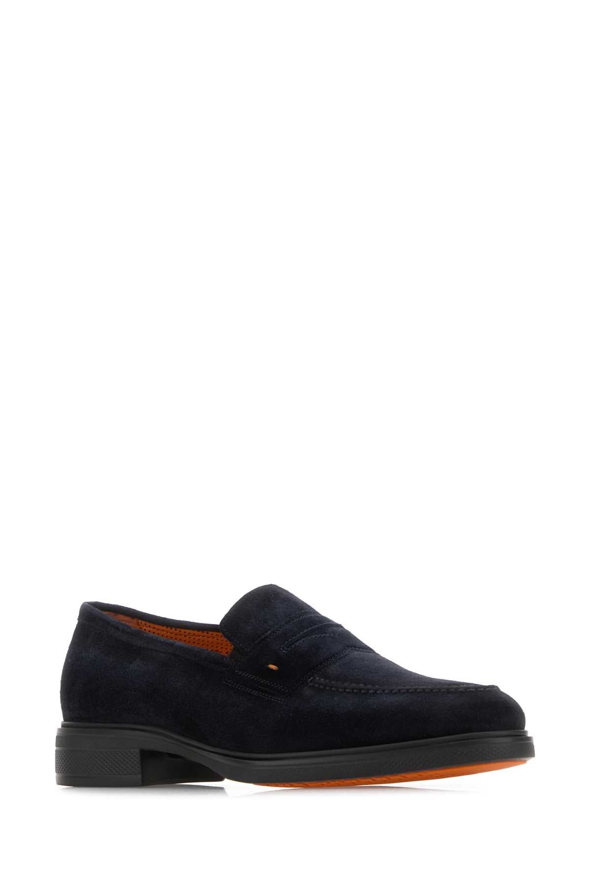 SANTONI Easy Suede Loafers for Men