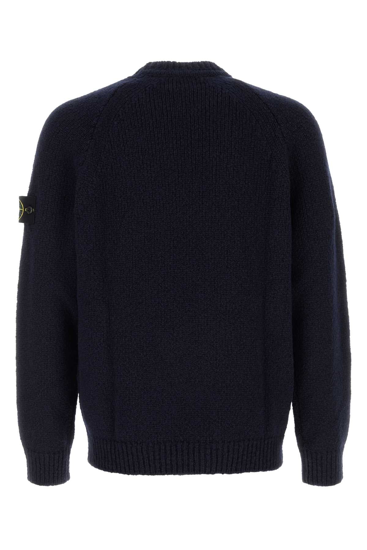 STONE ISLAND Midnight Blue Wool Blend Sweater for Men