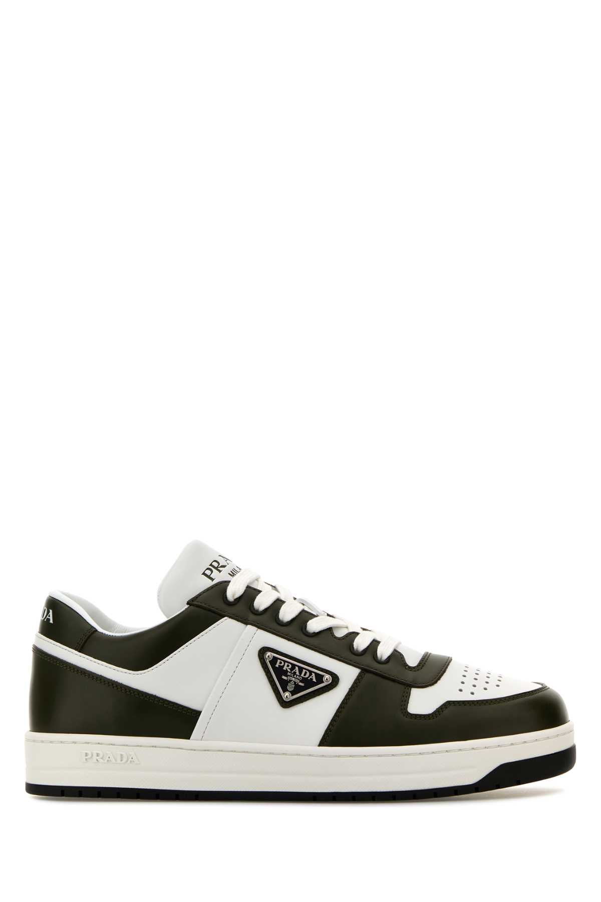 PRADA Two-tone Leather Downtown Sneakers