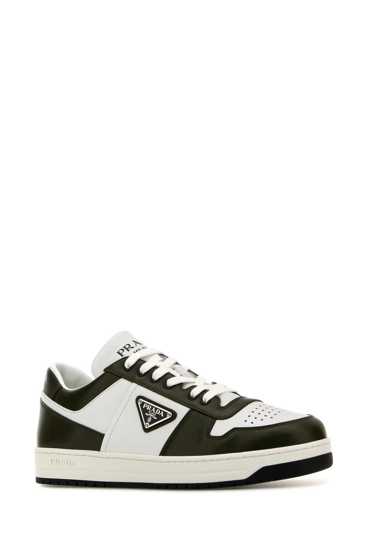 PRADA Two-tone Leather Downtown Sneakers