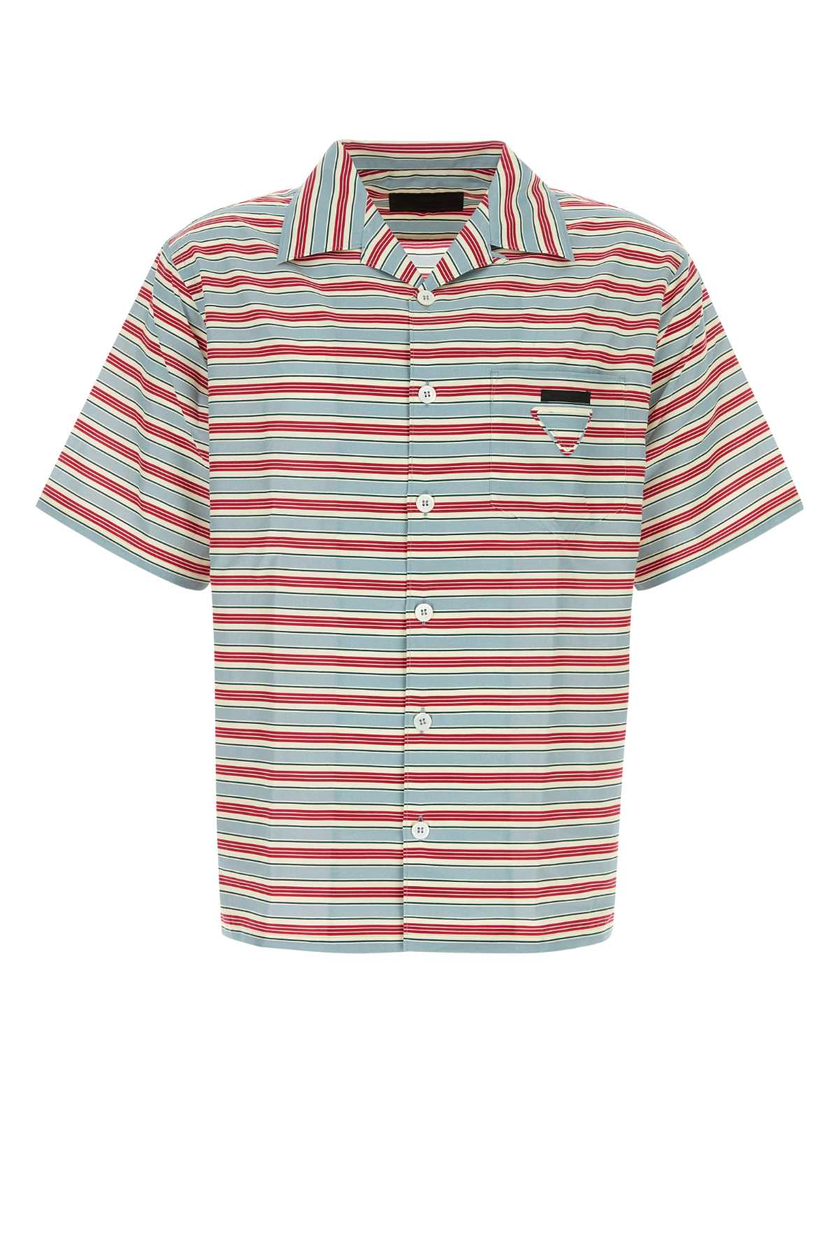 PRADA Embroidered Cotton Blend Shirt for Men - Short Sleeve