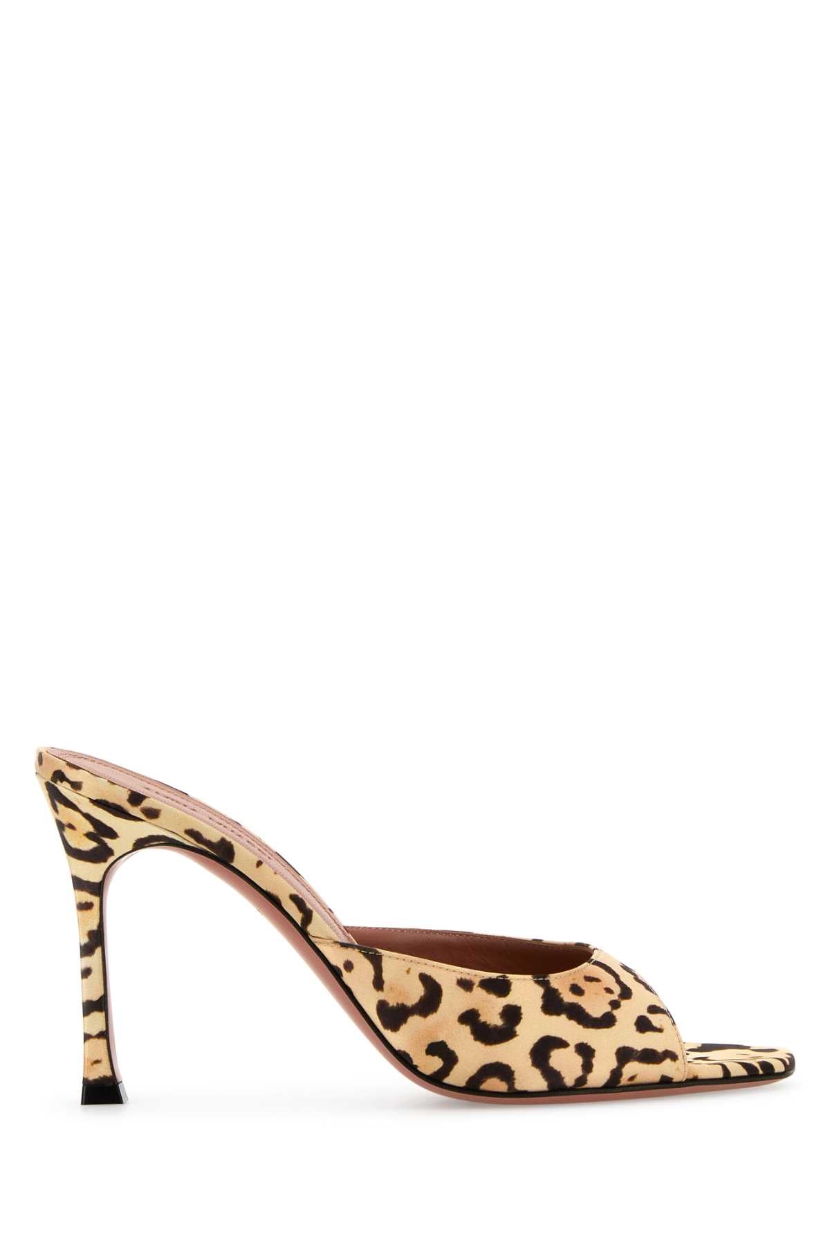 AMINA MUADDI Printed Satin Alexa Flat with 9.5 cm Heel