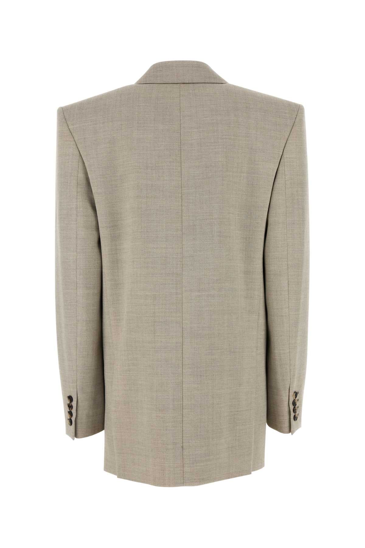 SAINT LAURENT Cappuccino Wool Blazer