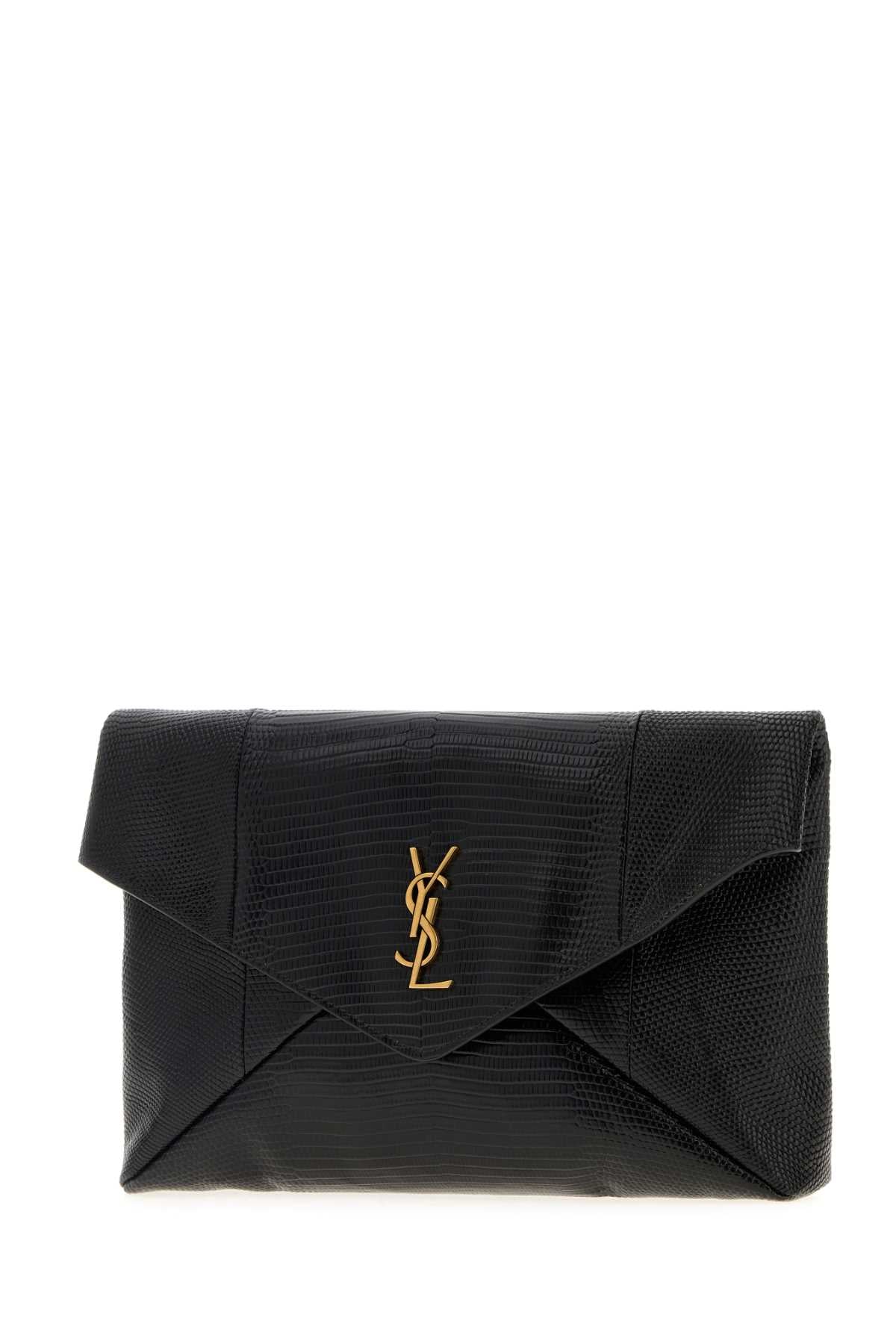SAINT LAURENT Elegant Leather Clutch - 28 cm x 20 cm x 4 cm