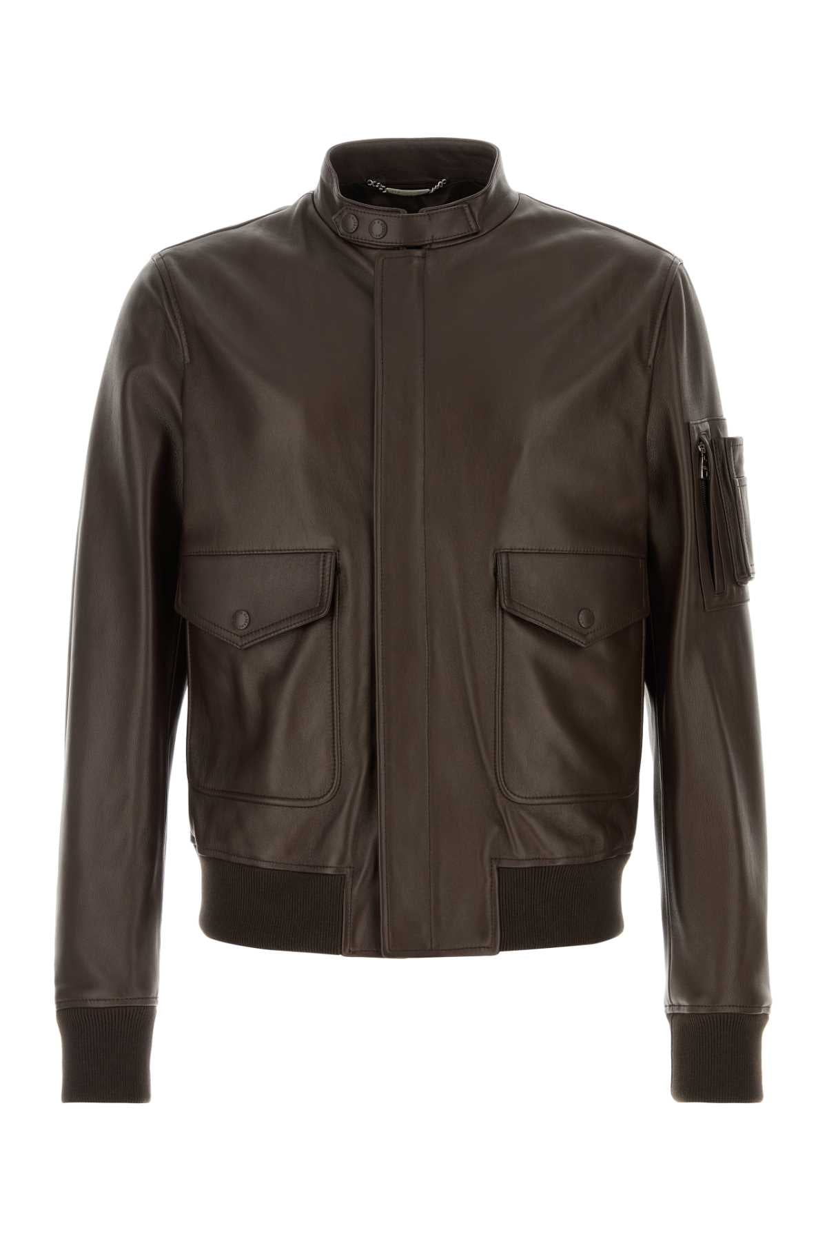 DOLCE & GABBANA Men's Leather Jacket - Classic Style