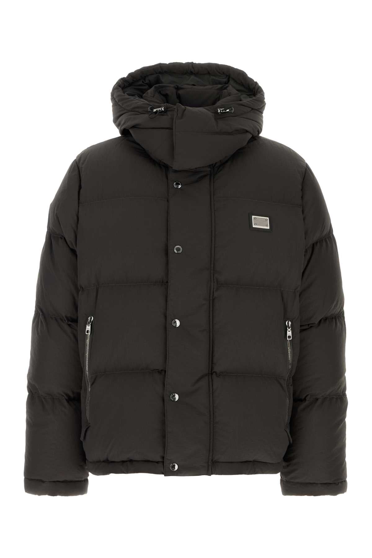 DOLCE & GABBANA Slate Nylon Blend Down Jacket for Men