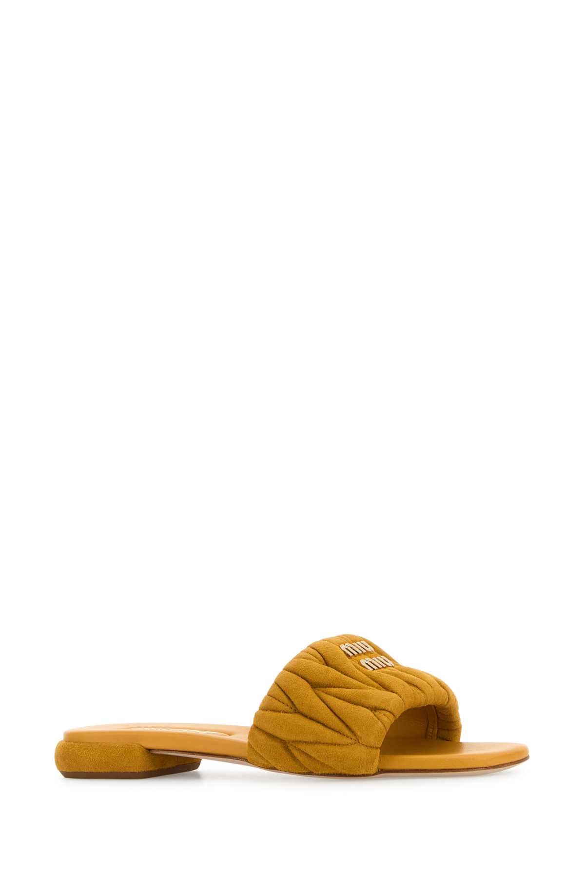 MIU MIU Suede Mini Slippers for Women
