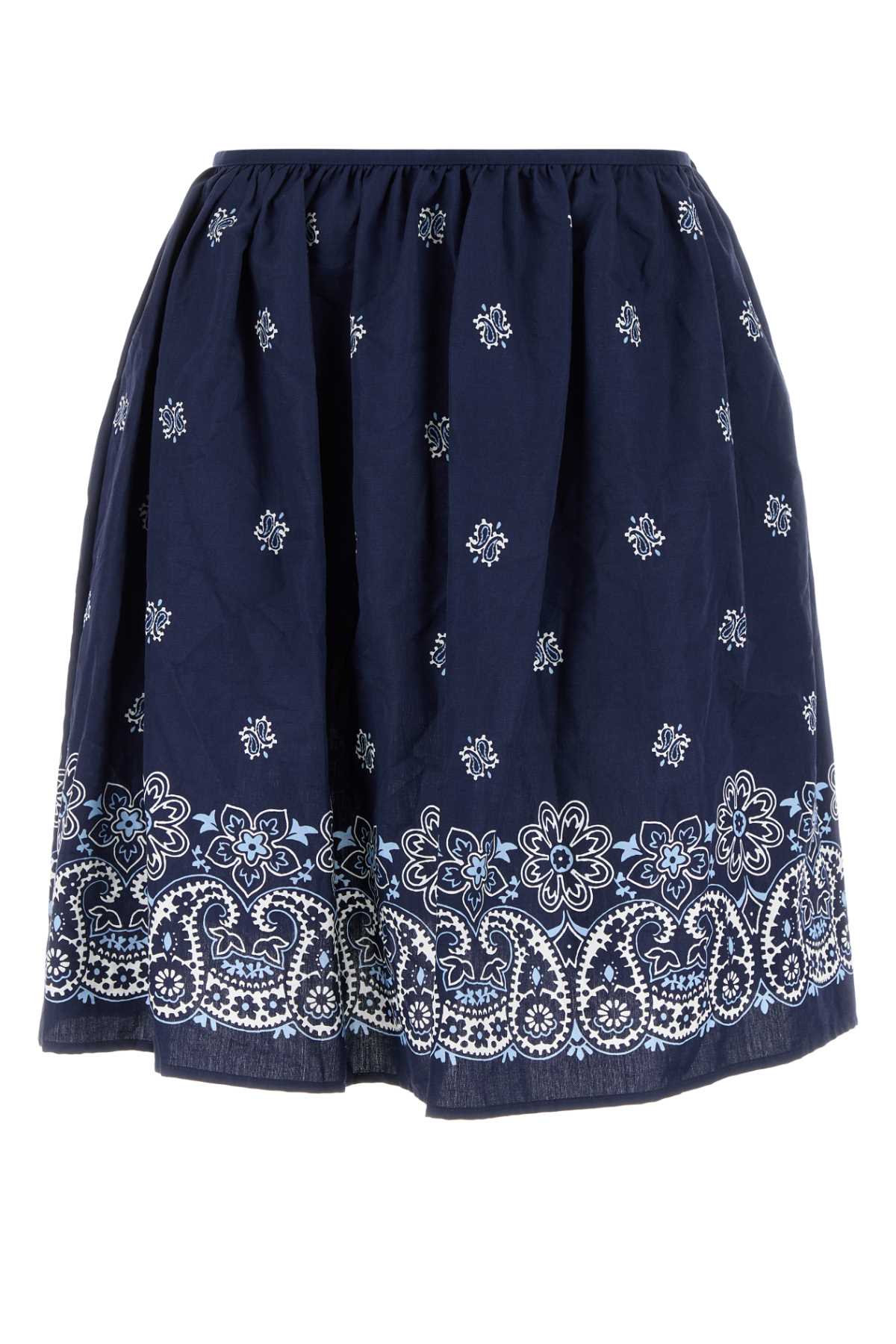 MIU MIU Printed Poplin Mini Skirt