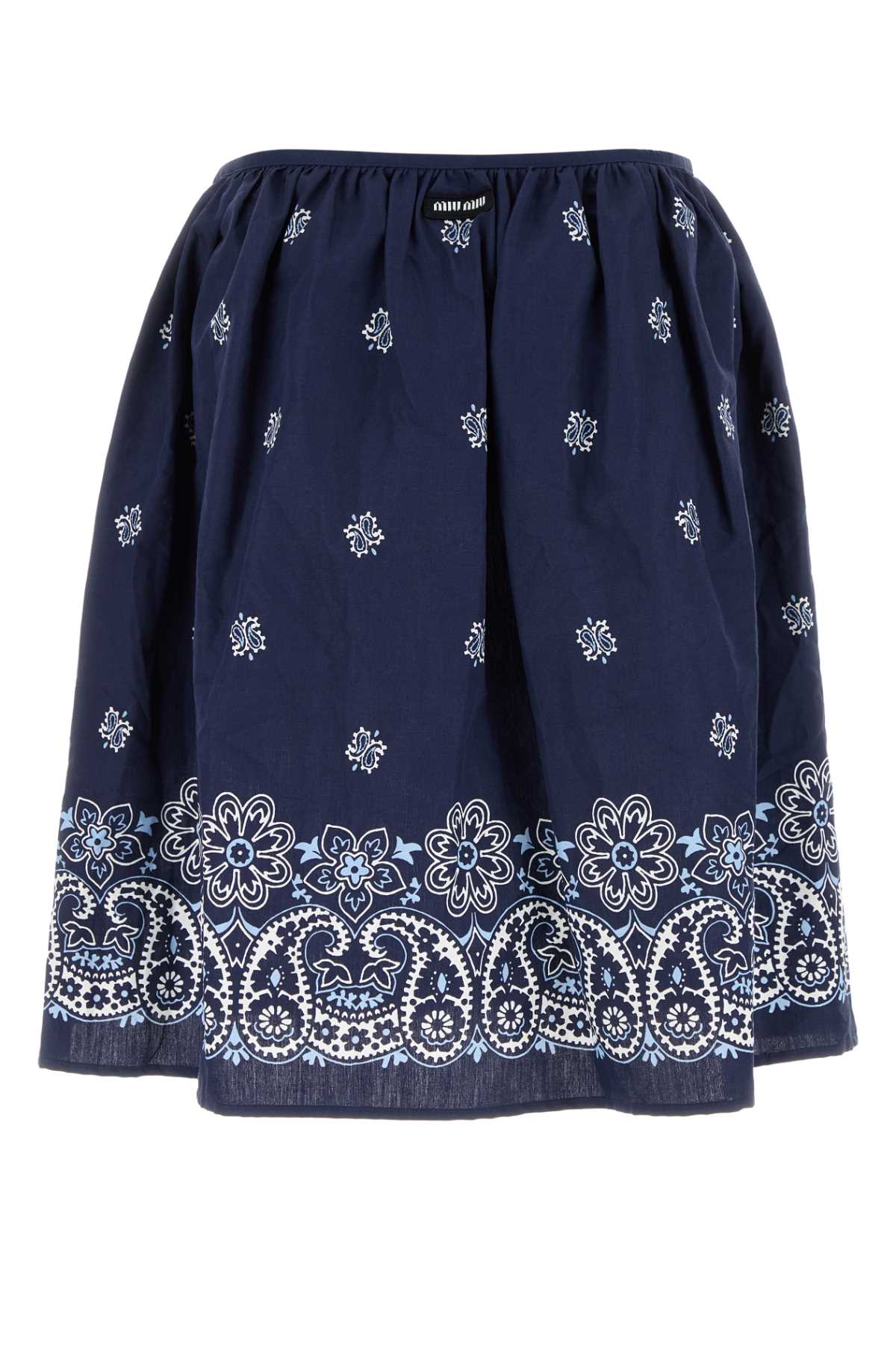 MIU MIU Printed Poplin Mini Skirt