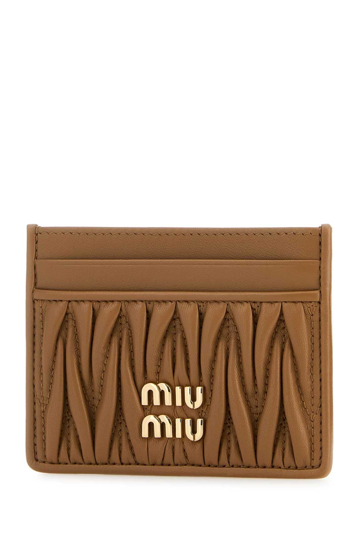 MIU MIU Mini Leather Card Holder - Dimensions 10.5 cm x 8 cm