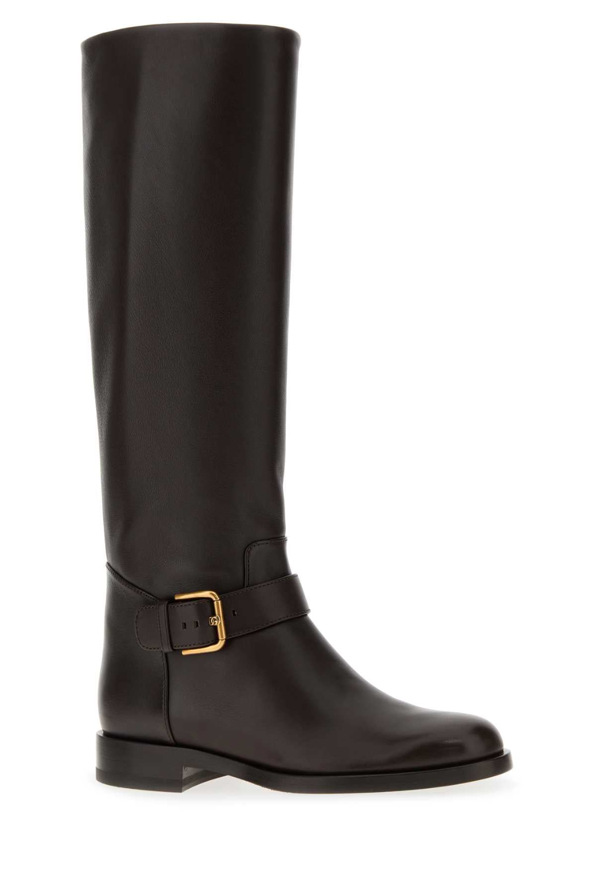 DOLCE & GABBANA Chic Chocolate Leather Boots for Women