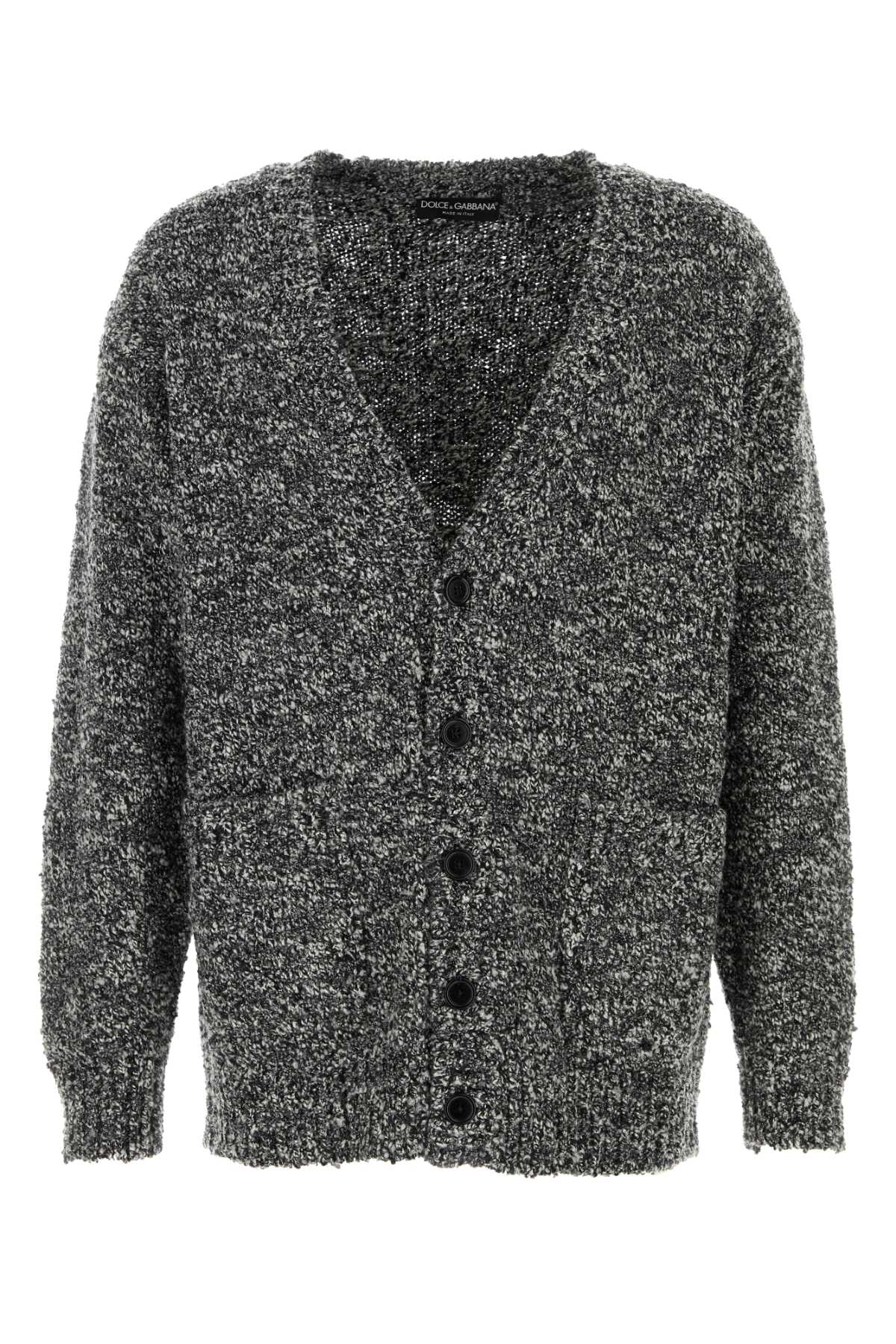 DOLCE & GABBANA Two-tone Wool Blend Cardigan for Men
